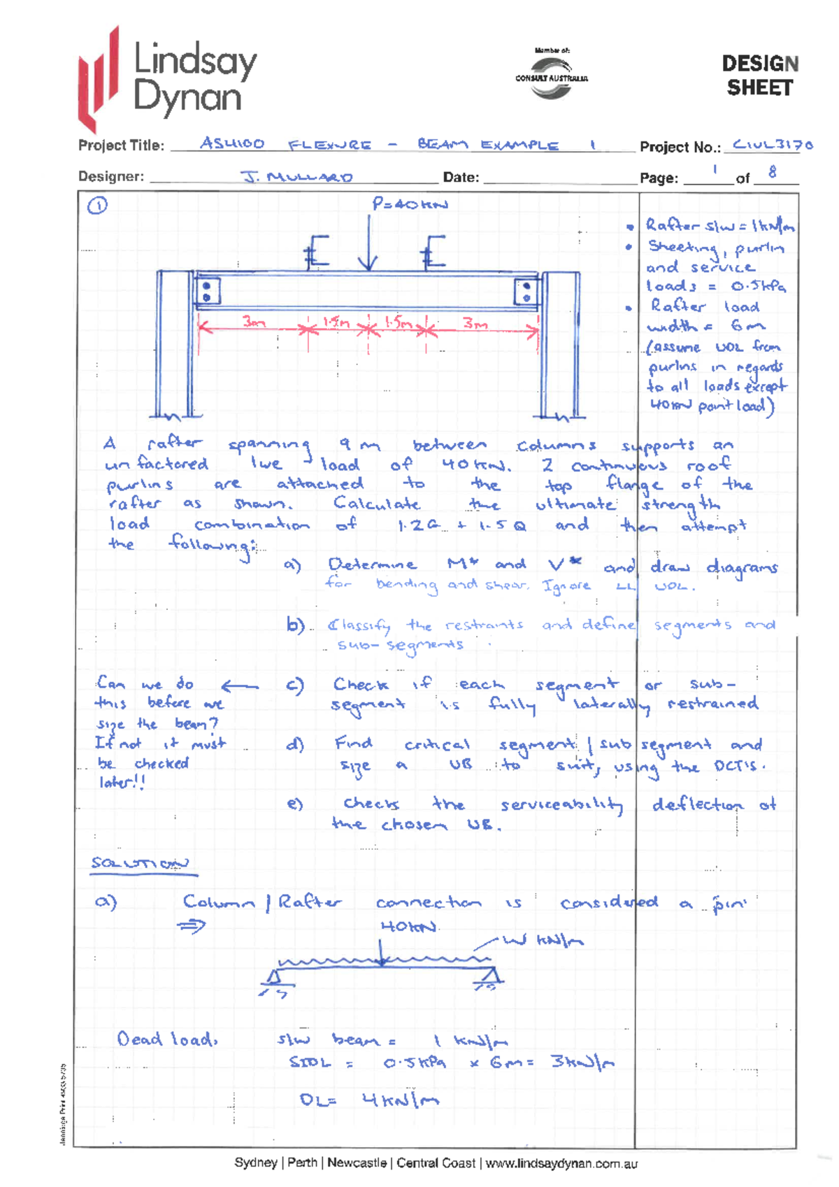 L11 - AS 4100 Flexure Beam Example Design Sheet - Studocu