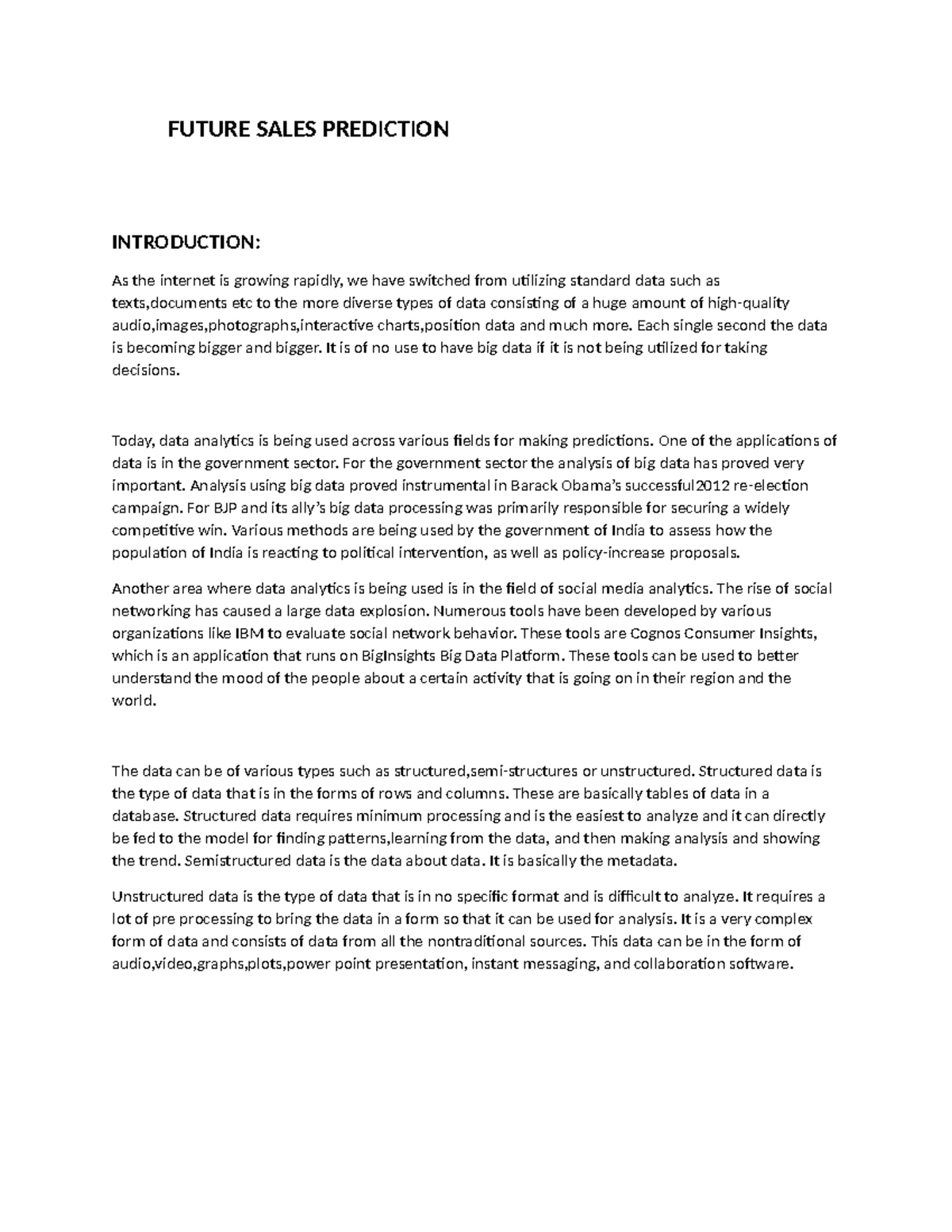 ADS Phase 4 - Practical: Future Sales Prediction Analysis - Studocu