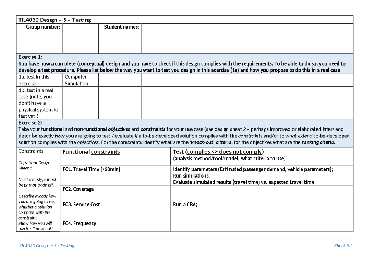 TIL4030 - Designsheet 5 - Testing Procedures and Evaluation - Studeersnel