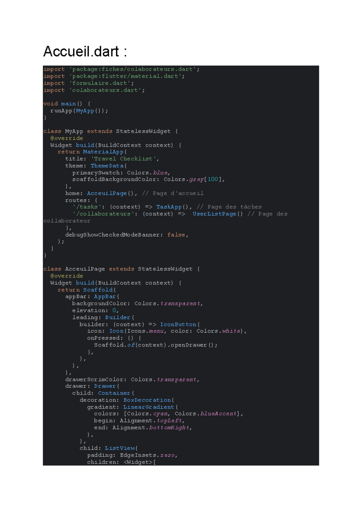 Final Project BBDDD: Flutter App Development Overview and Code - Studocu
