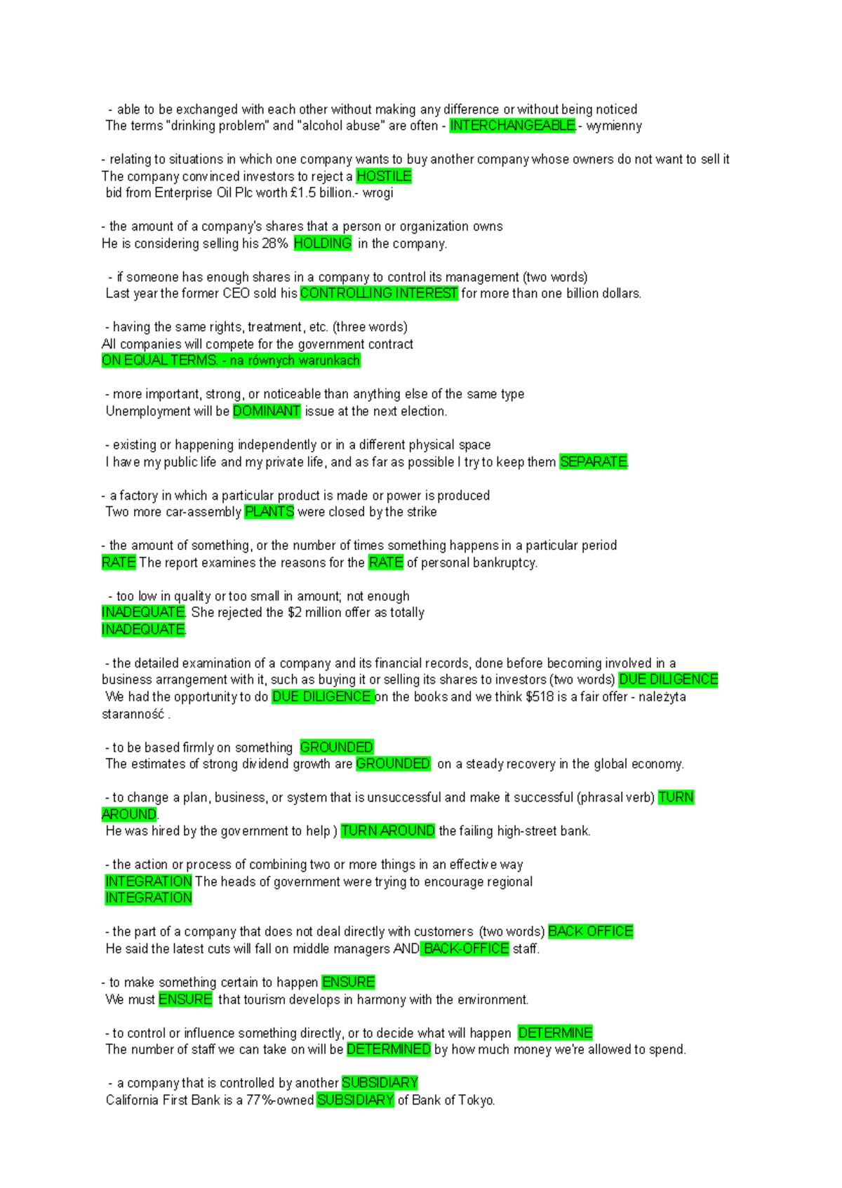 Unit 12 - Market Leader Upper-Intermediate Vocabulary & Concepts - Studocu