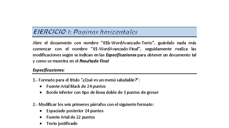 Prácticas de Formato y Edición en Word - Curso de Informática - Studocu