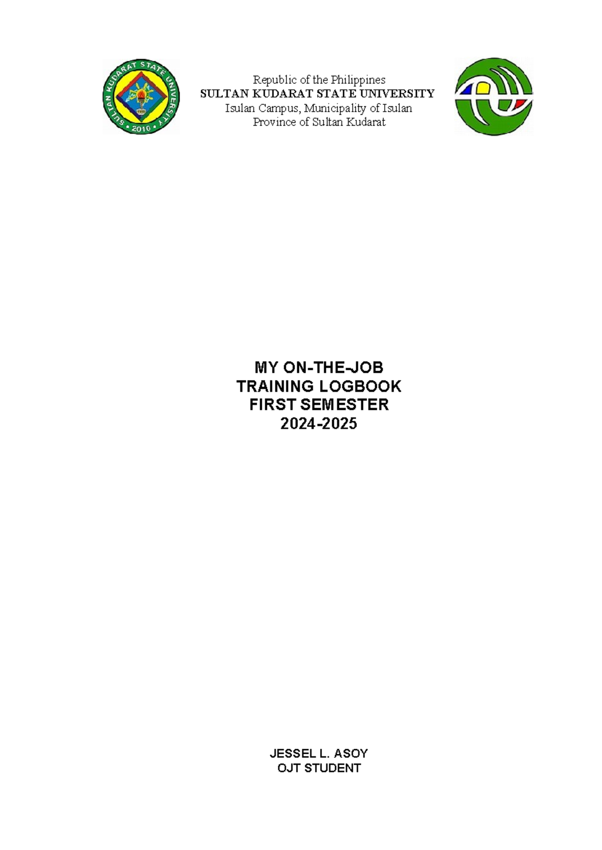 OJT Logbook and Terminal Report - Final Output for OJT 2024 - Studocu