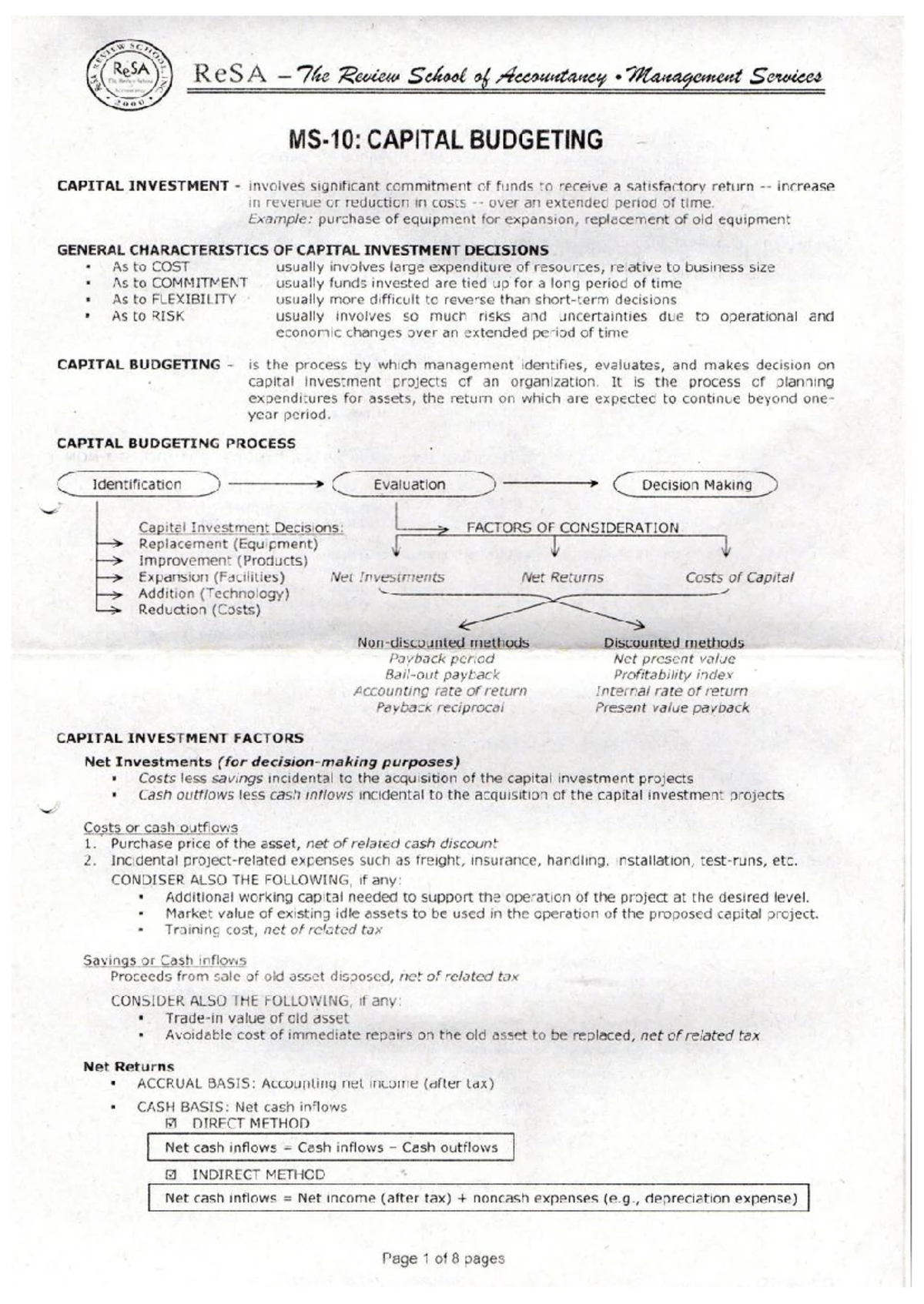 Seatwork for Capital Budgeting (FINMAN STMC): Machine Replacement ...