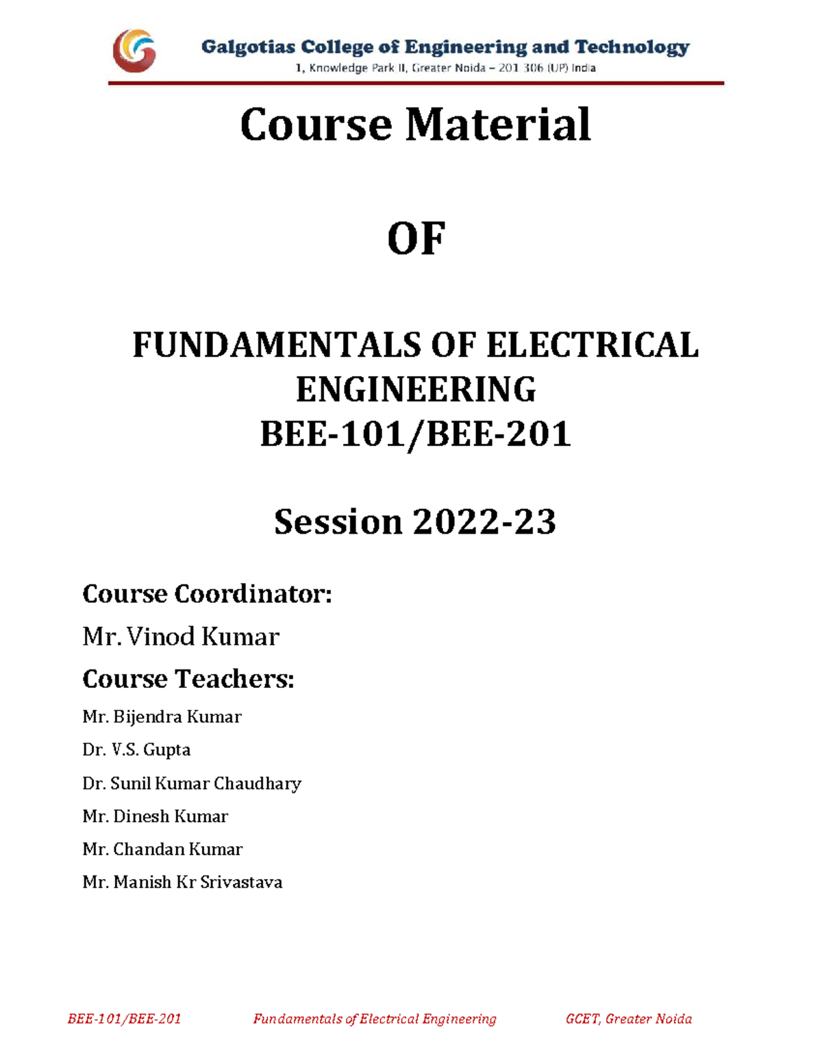 BEE-101 Unit 5 - Electrical Installations & Low Voltage Equipment - Studocu