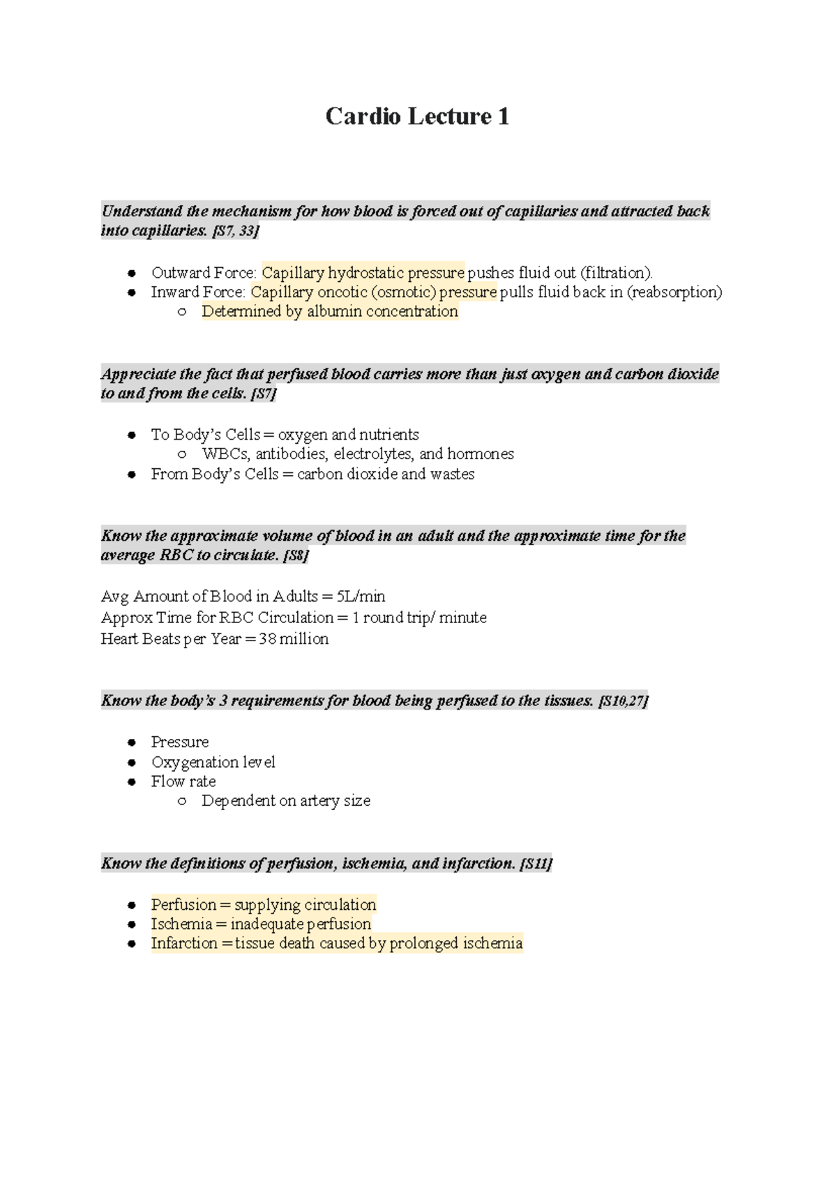 Cardiovascular Physiology Exam 3 Study Guide (MED PHYS) - Studocu