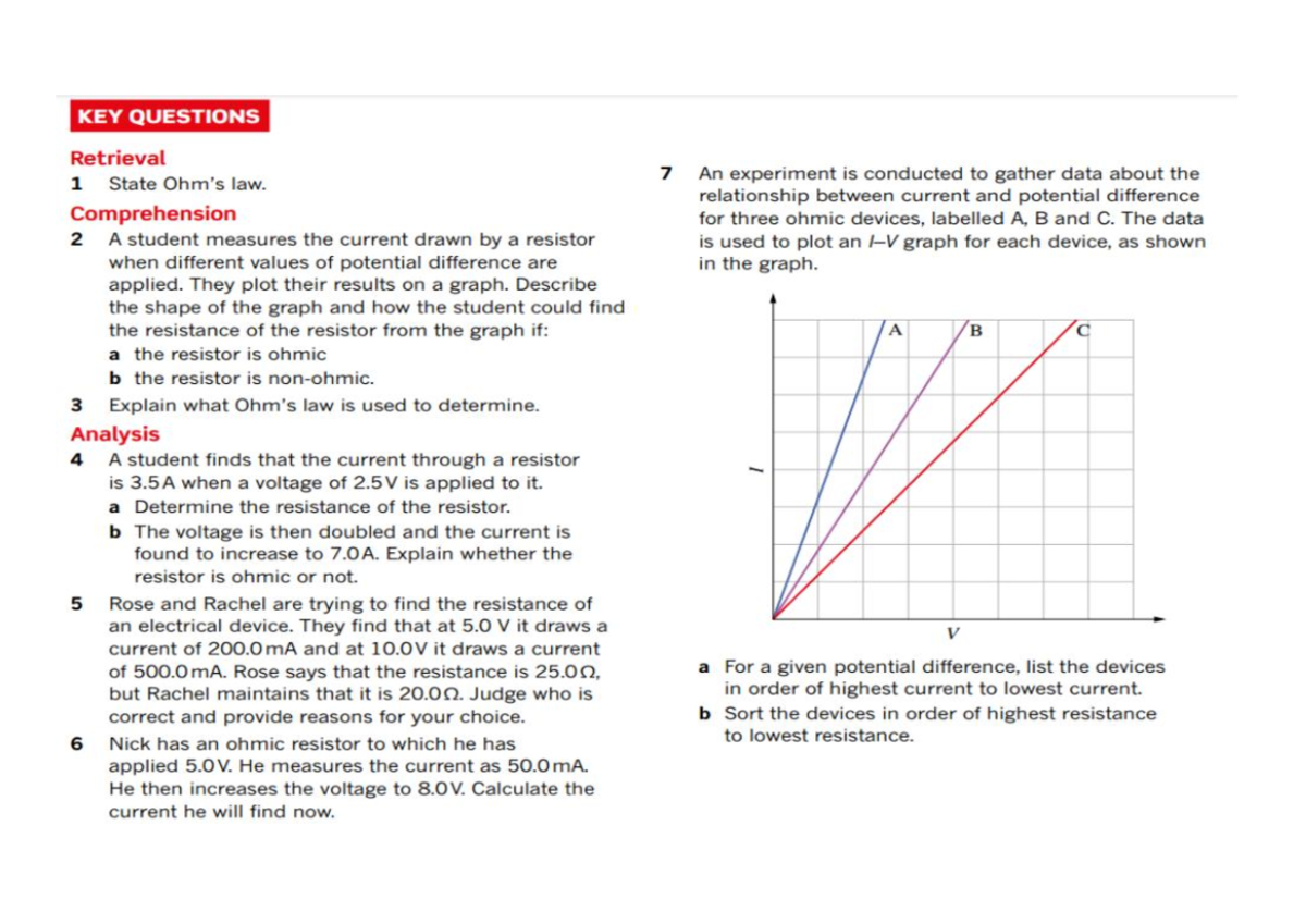 Worksheet on Resistance, Circuit, and Power (Physics 101) - Studocu