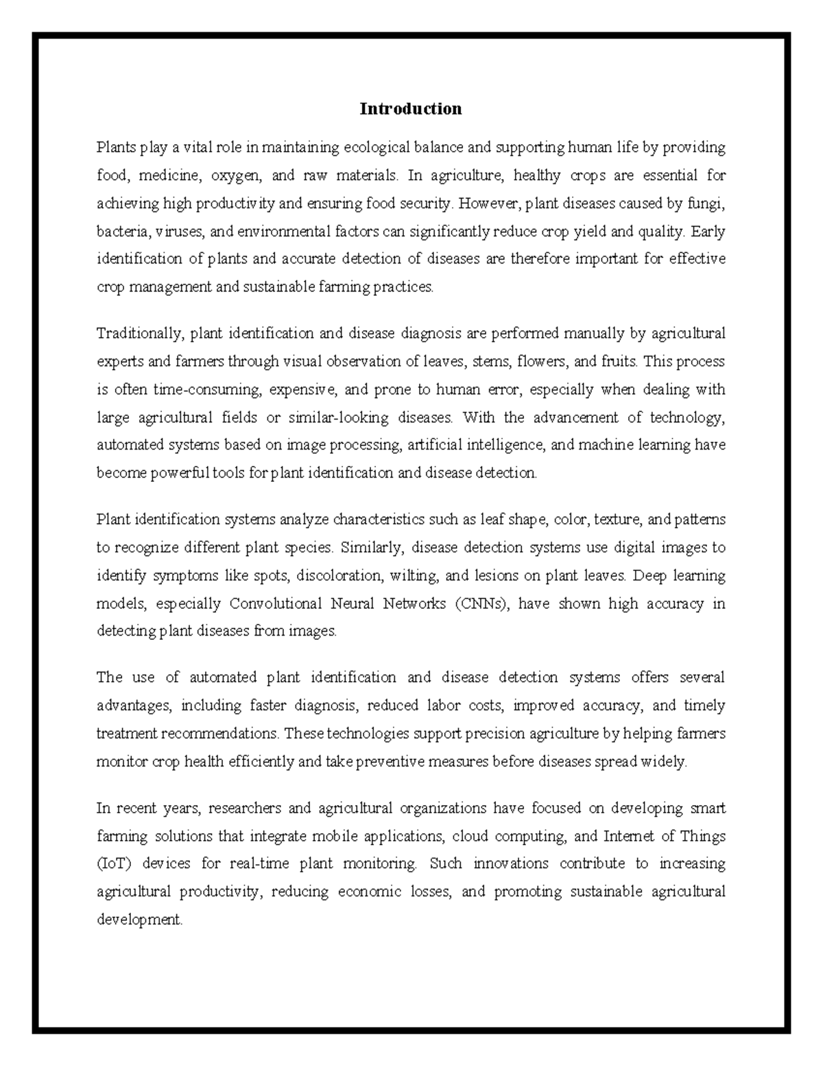 Final Report: Intelligent Plant Identification & Disease Detection ...