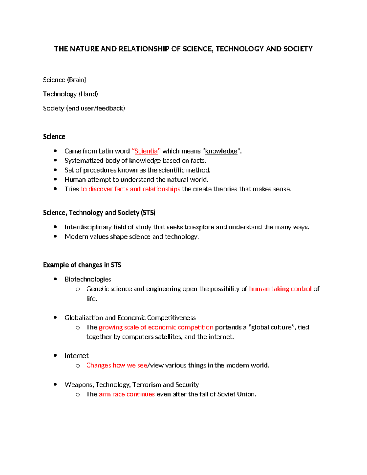 STS 101 Midterm Reviewer - Summary of Science, Technology, and Society ...