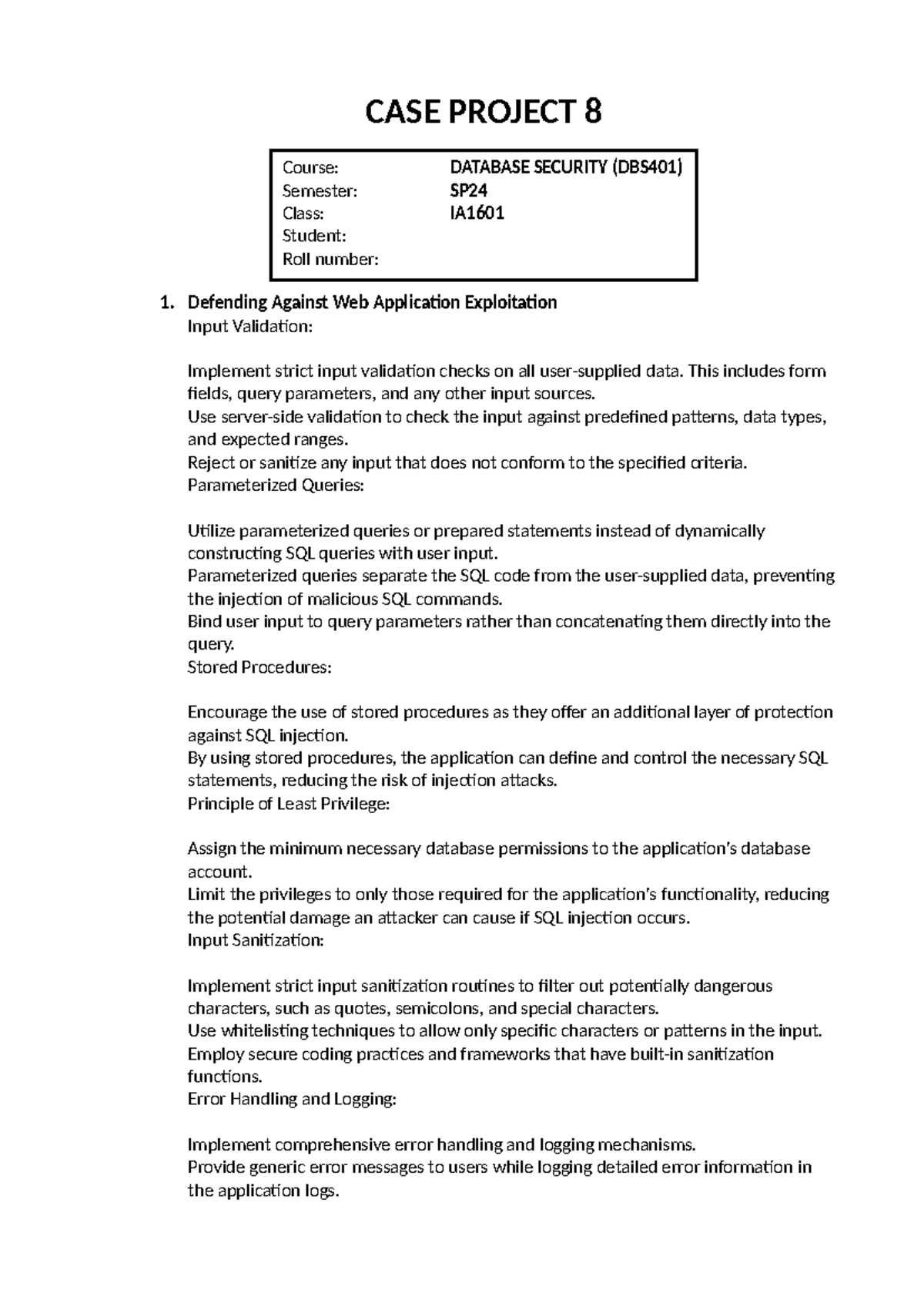 Casestudy 8- Nguyen VIET Quang VU-SE150582 - CASE PROJECT 8 Defending ...
