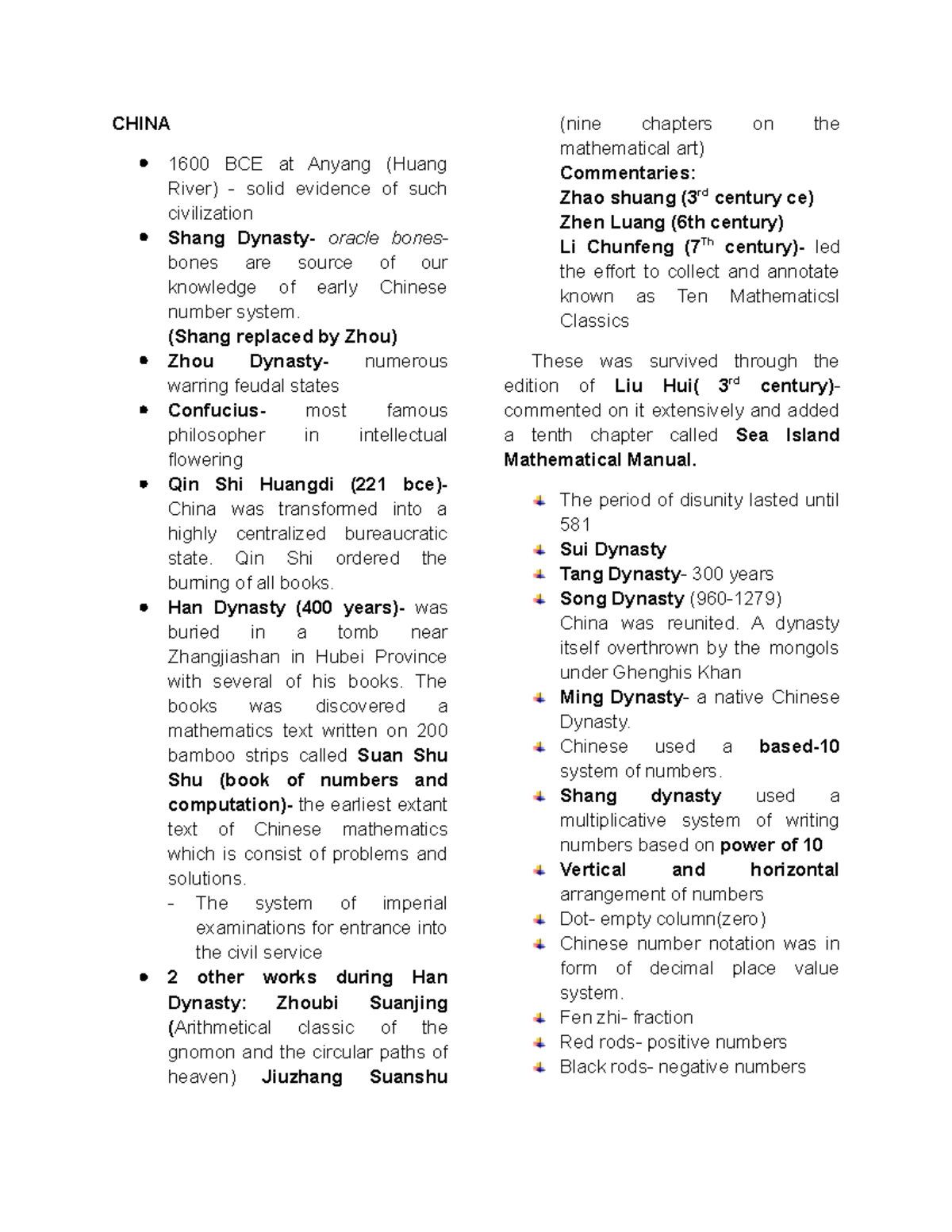 China-reviewer - History of Mathematics - CHINA 1600 BCE at Anyang ...