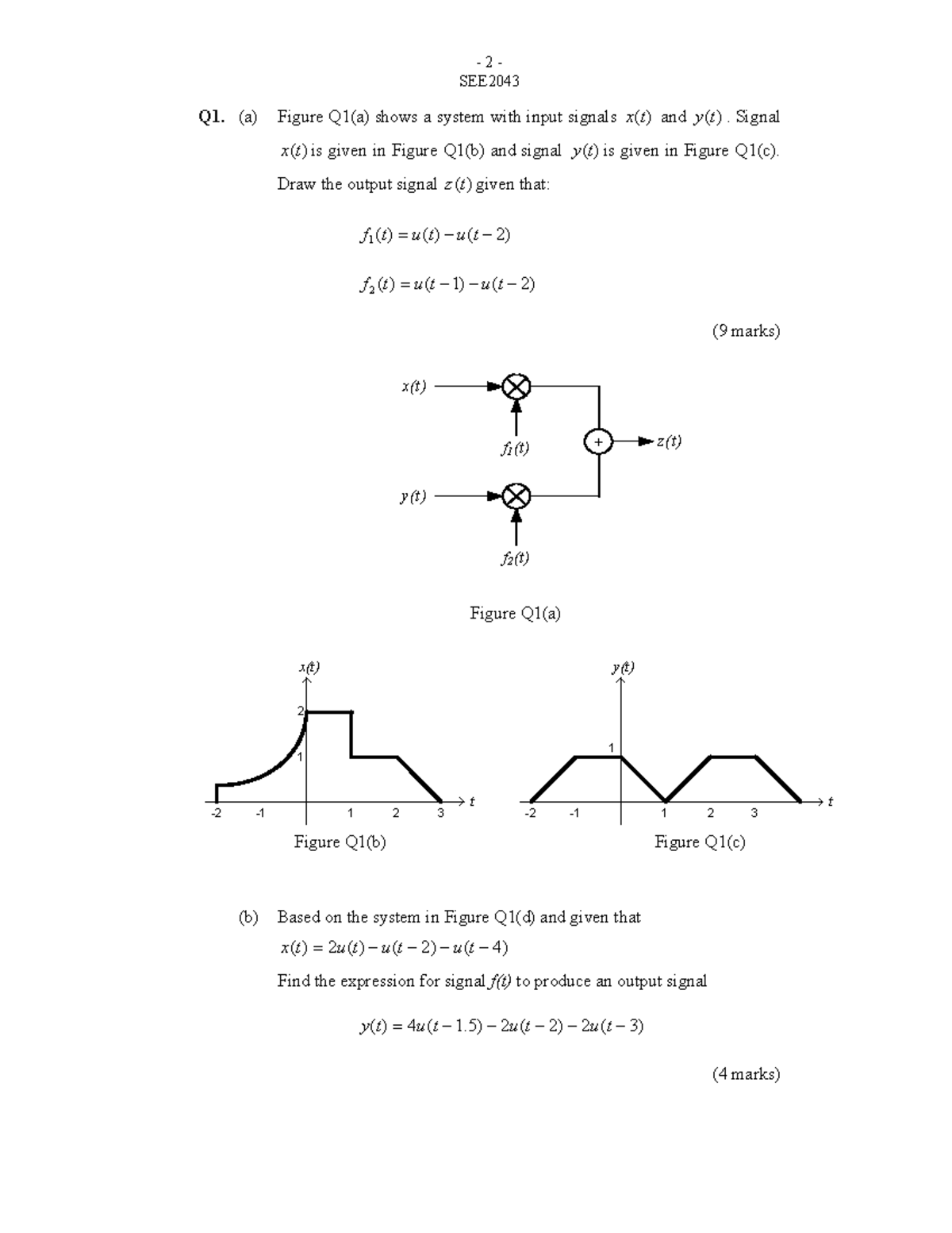 Final Examination Semester II Session 2008/2009: Signals and Systems ...