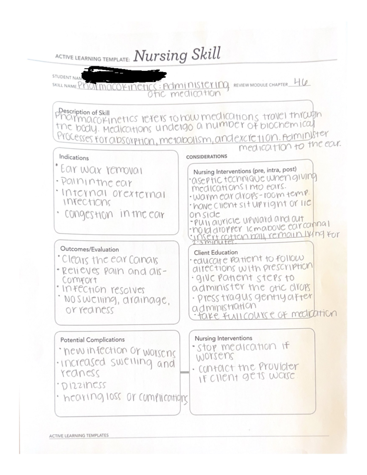 Pharmacokinetics Administering Otic Medications ATI NURSING SKILL ...