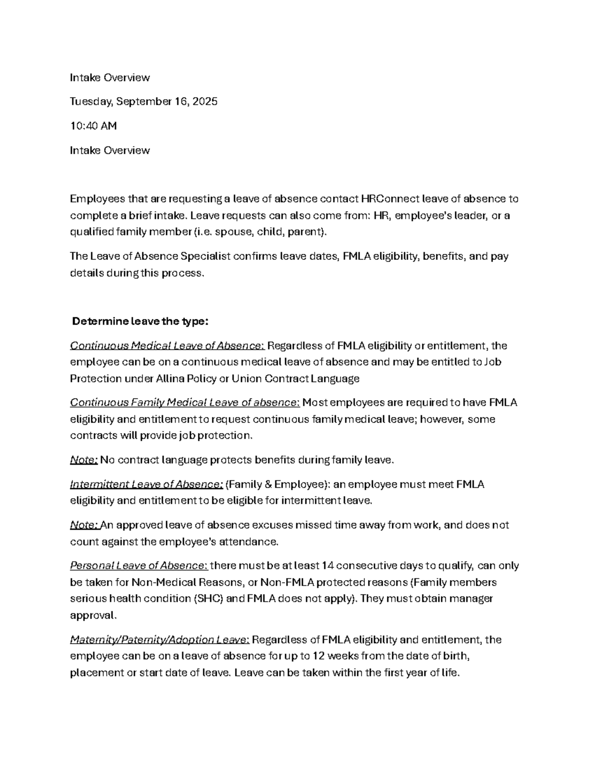 FMLA Leave of Absence Guide: Policies & Employee Rights Overview - Studocu