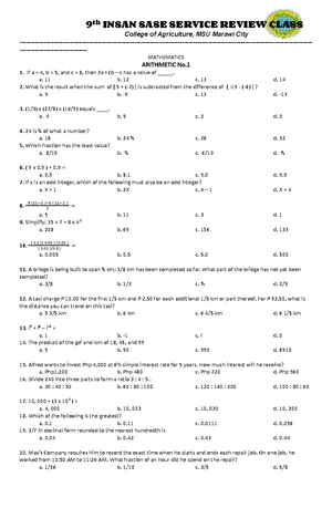 9th INSAN SASE SERVICE REVIEW CLASS: General Science Exam Prep - Studocu