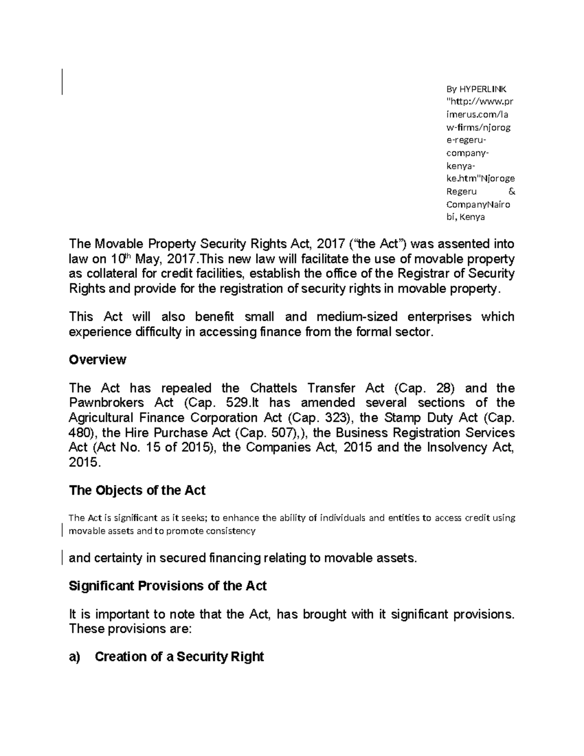 MPSR Act 2017 Overview: Understanding Movable Property Security Rights ...
