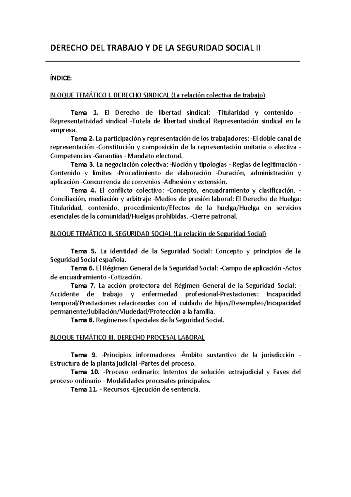 Apuntes de Derecho del Trabajo y Seguridad Social II - Trabajo II - Studocu