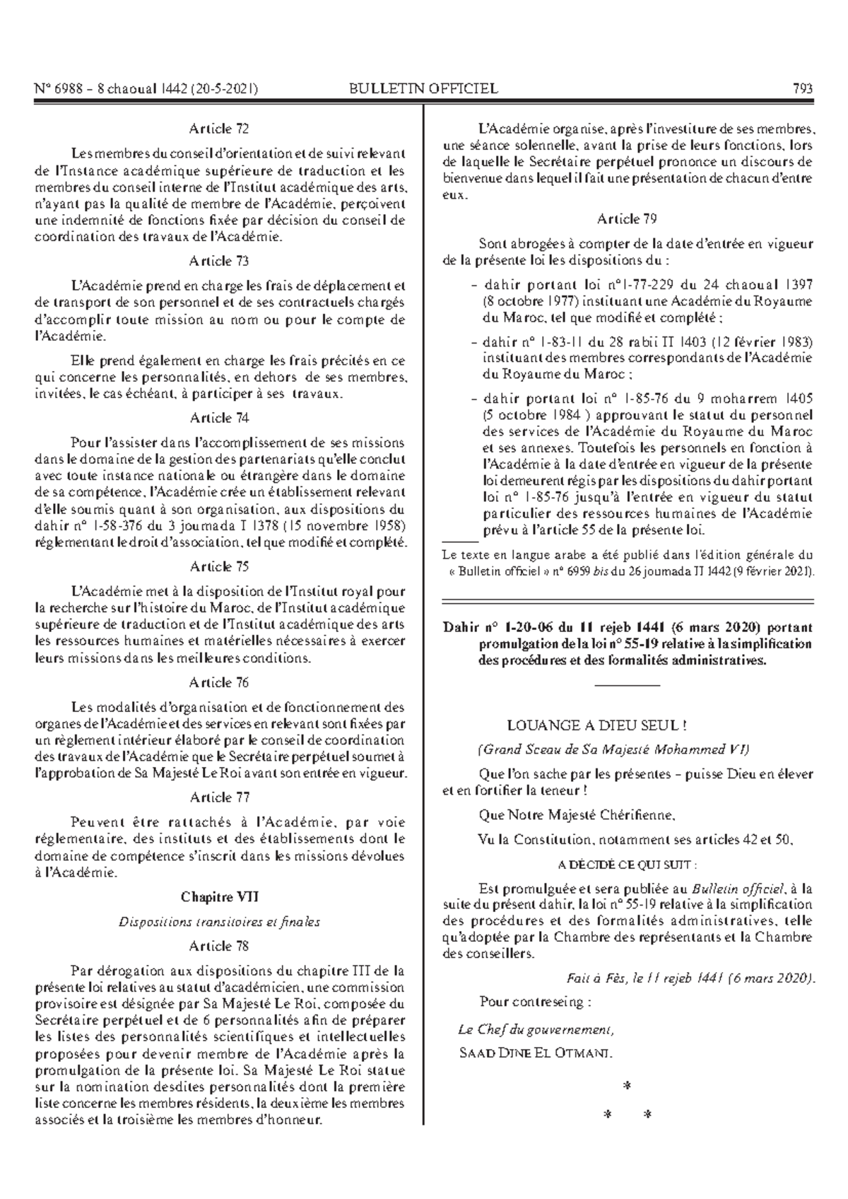 Simplification des procédures et des formalités administratives - Droit ...