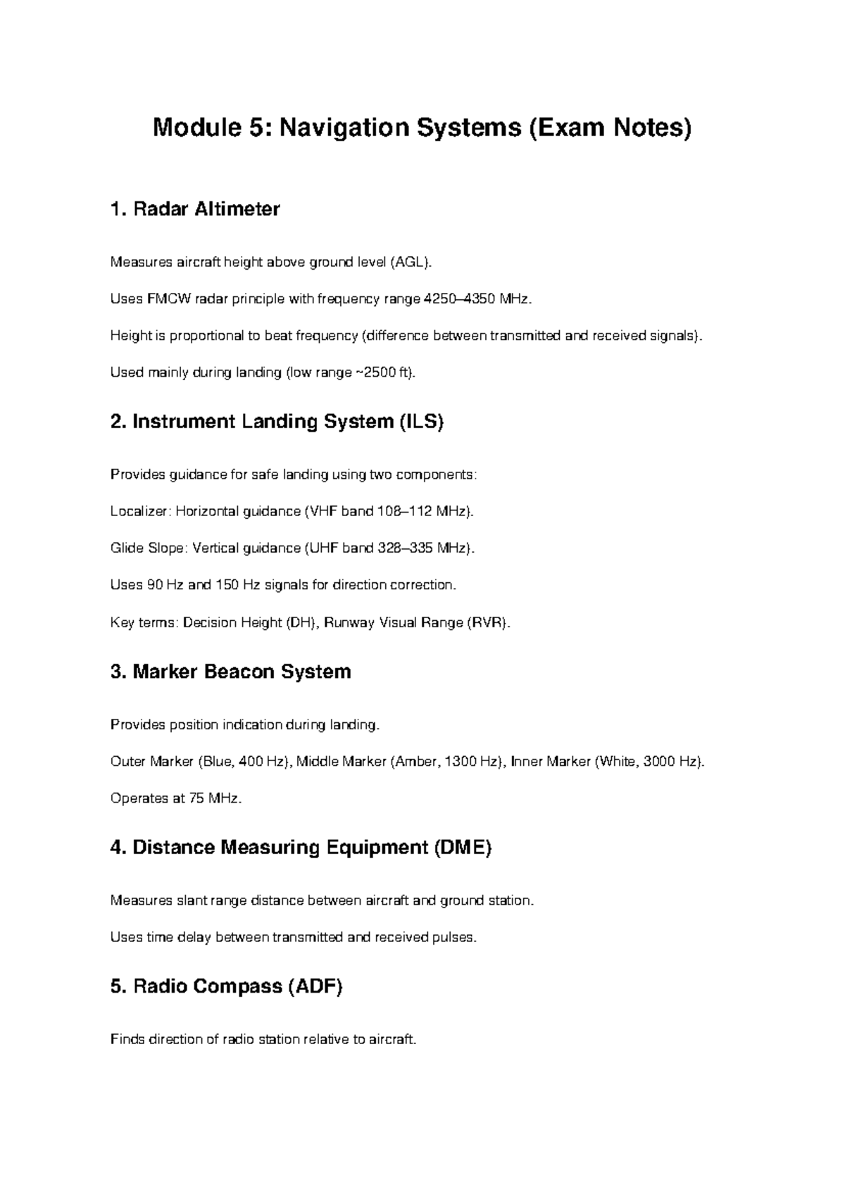 Module 5: Navigation Systems (Exam Notes Summary) - Studocu