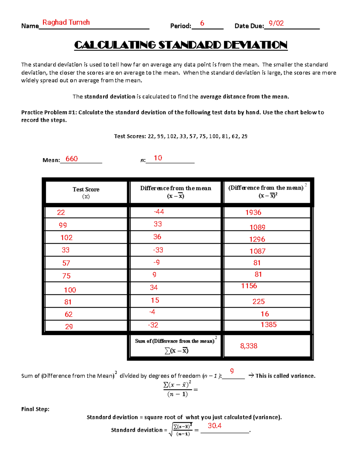 Calculating Standard Deviation: Practice Problems & Steps Guide - Studocu