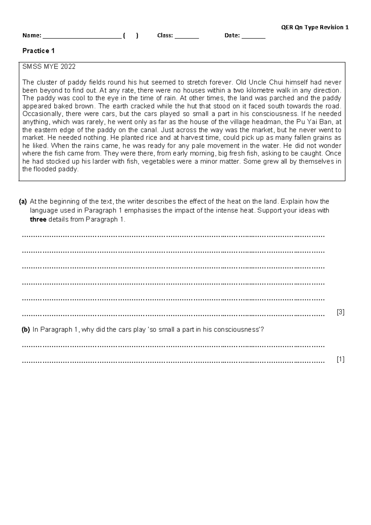 QER Practice Questions and Analysis - SMSS MYE & CGSS Prelims 2022 ...