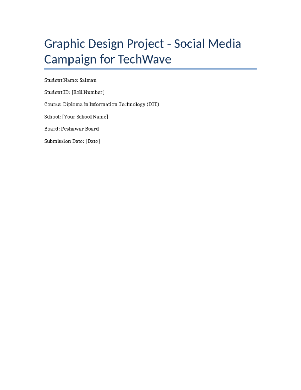 DIT Graphic Design Project: TechWave Social Media Campaign Report - Studocu