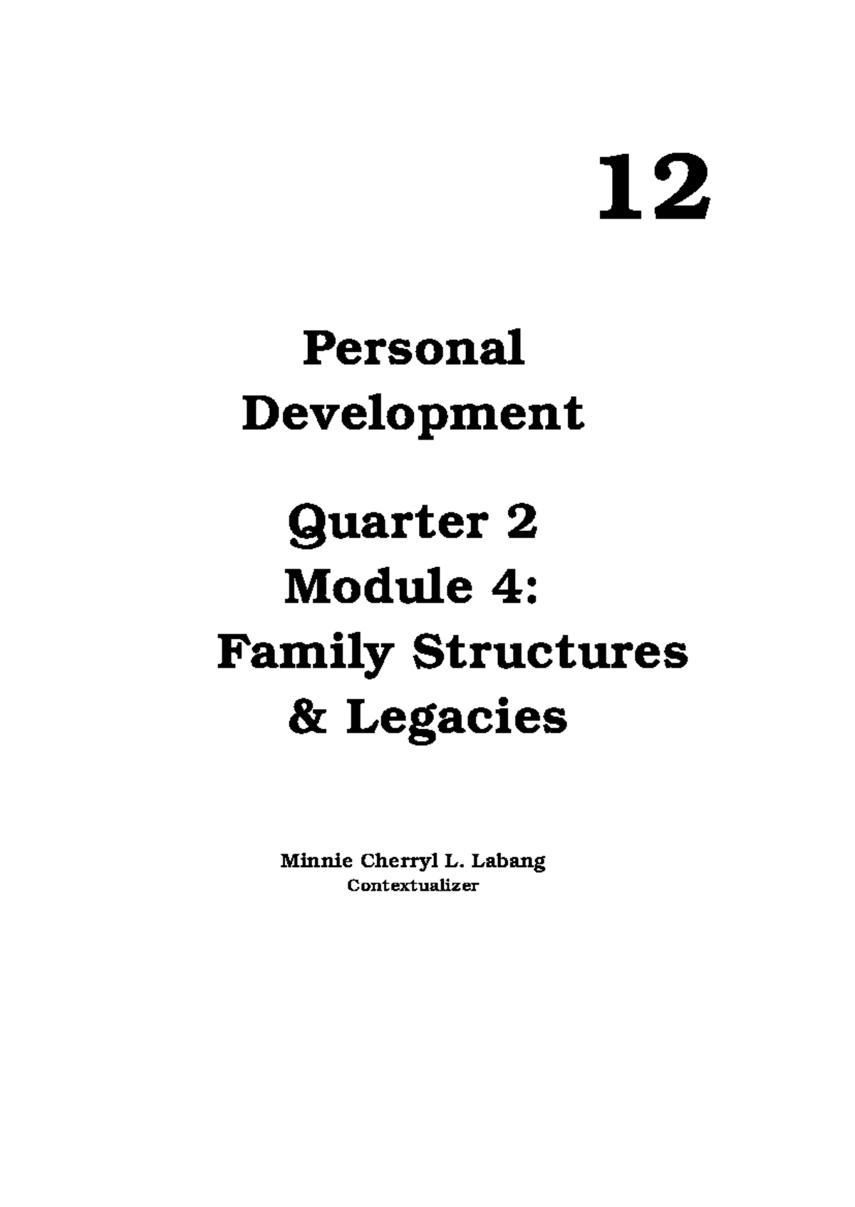 Per Dev Quarter 2 Module 4 - 12 Personal Development Quarter 2 Module 4 ...