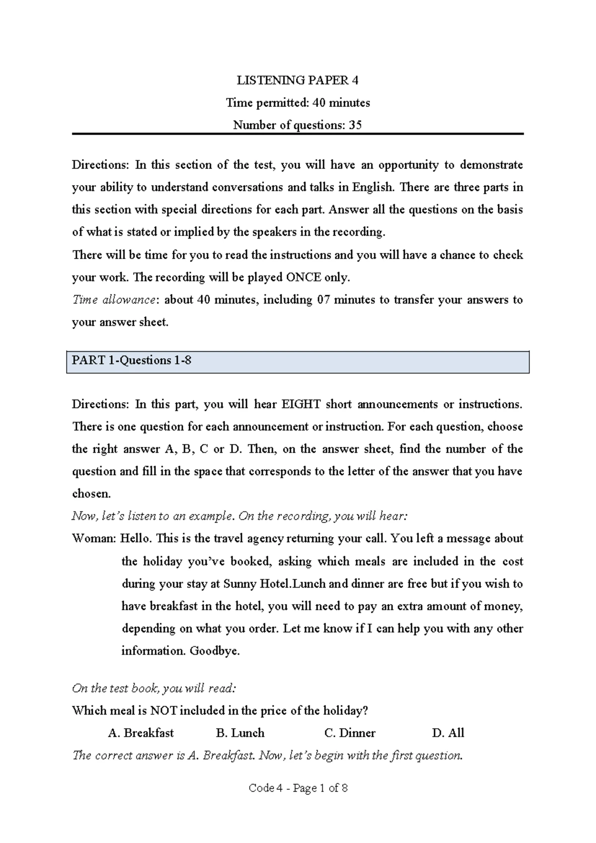 VSTEP Reading Paper 3: Comprehension Test with 40 Questions - Studocu