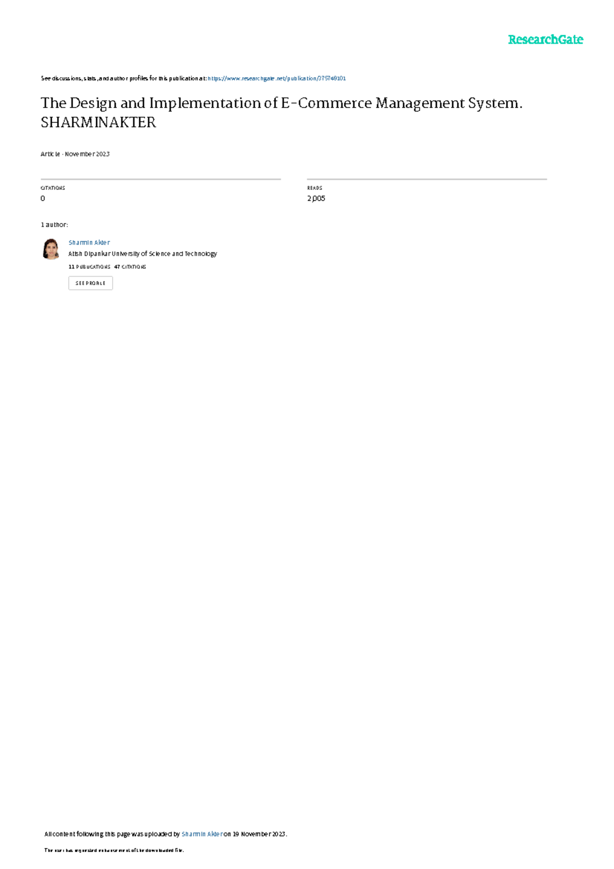 Design and Implementation of E-Commerce Management System (M.Sc) - Studocu