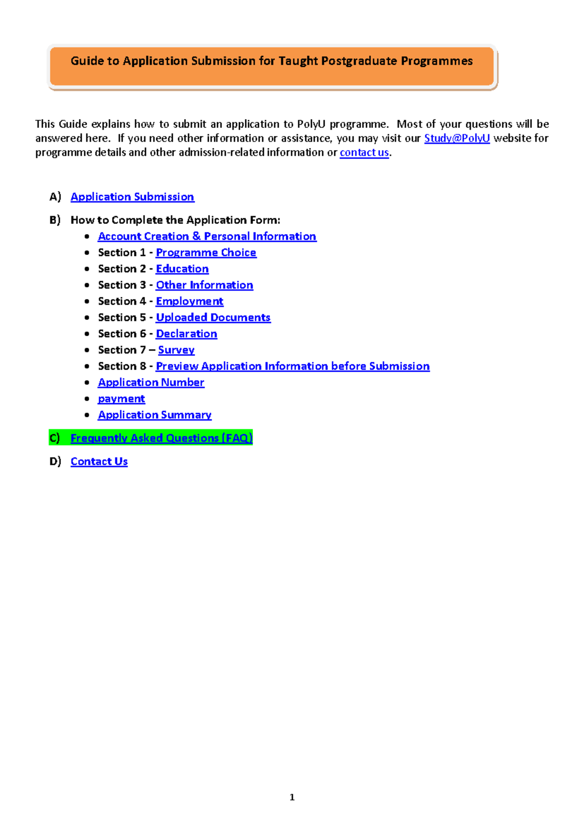 Guide to Application Submission for Taught Postgraduate Programmes - E ...