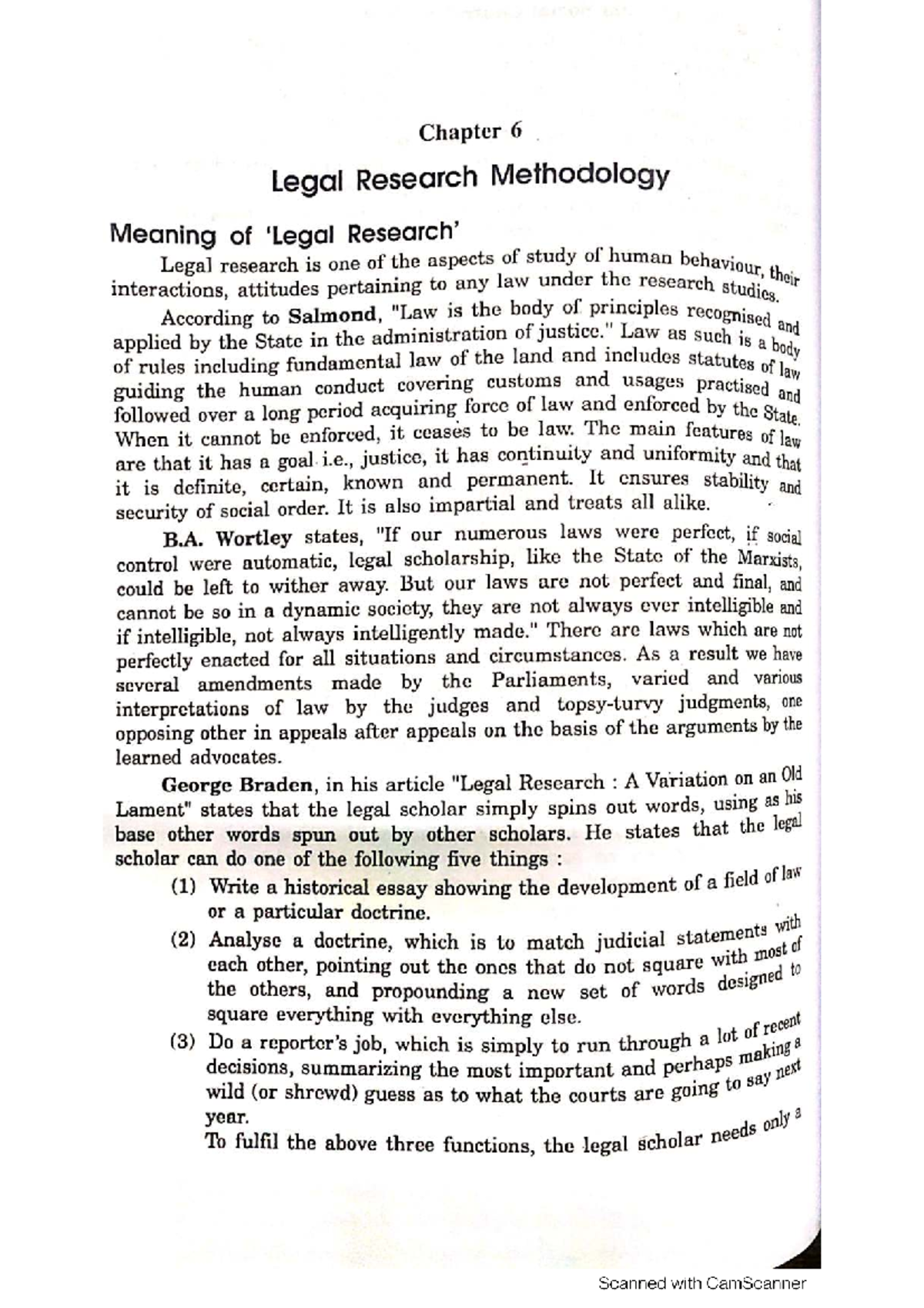 Chapter 6: Legal Research Methodology and Its Implications (Course Code ...