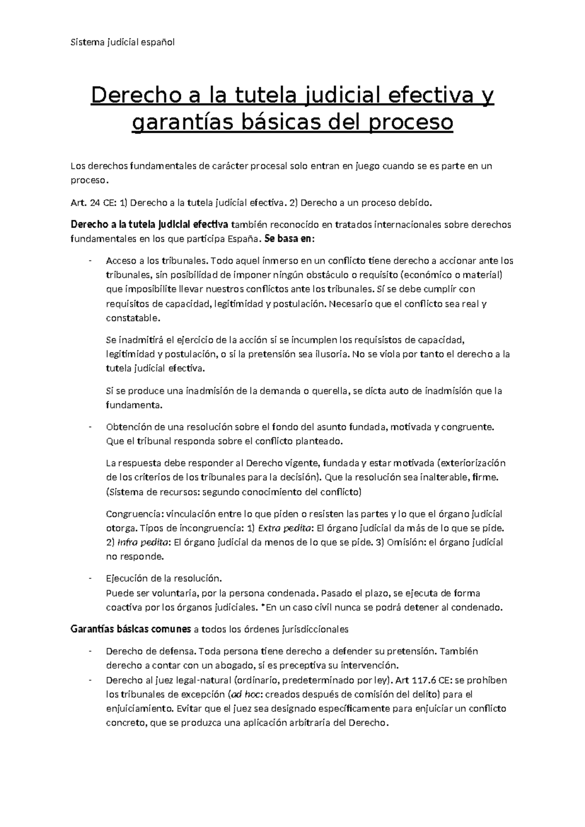Derecho a la Tutela Judicial Efectiva en el Sistema Judicial Español ...