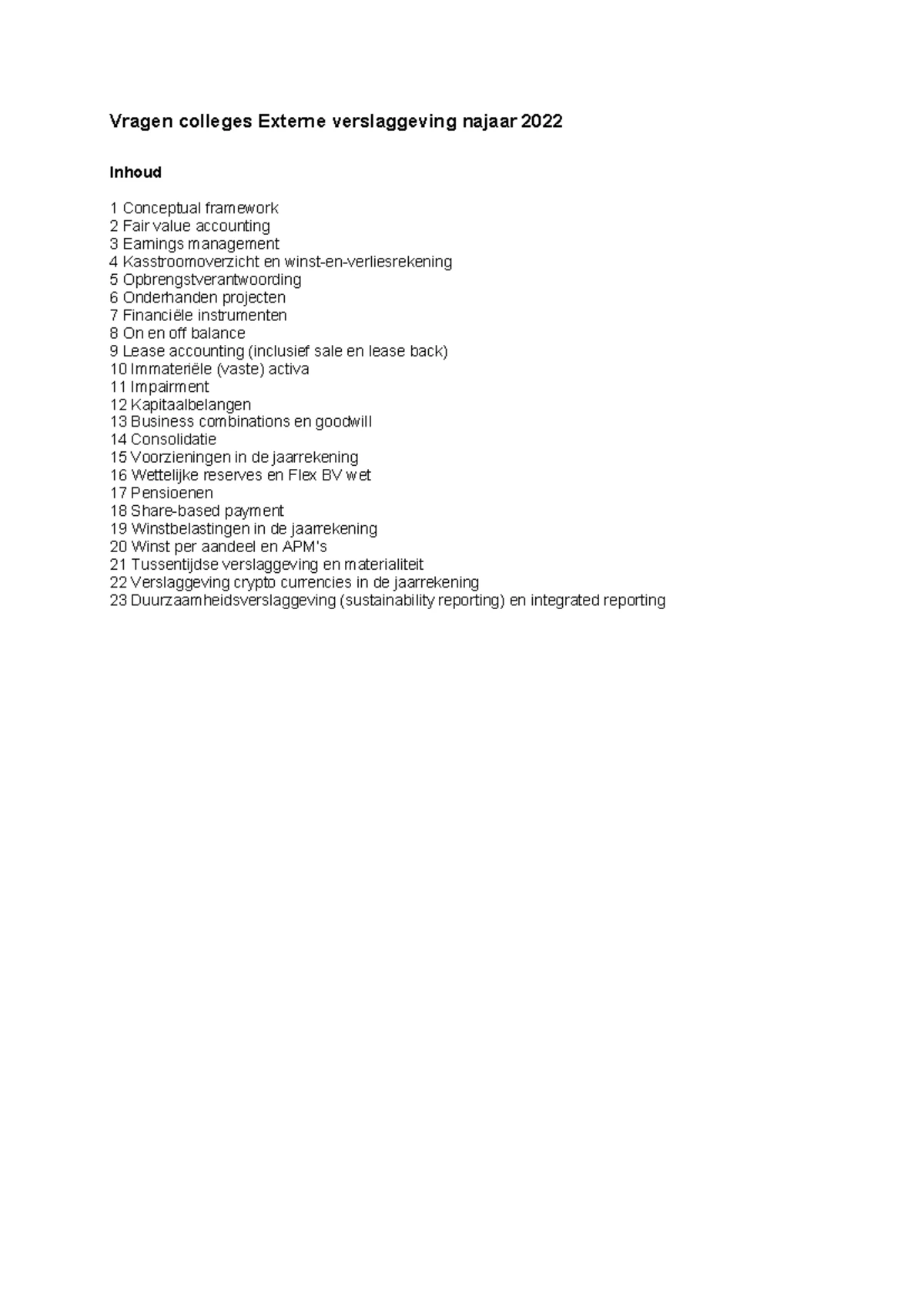 Studieoverzicht: Immateriële Vaste Activa (Tentamen RJ210, IAS 38) -  Studeersnel