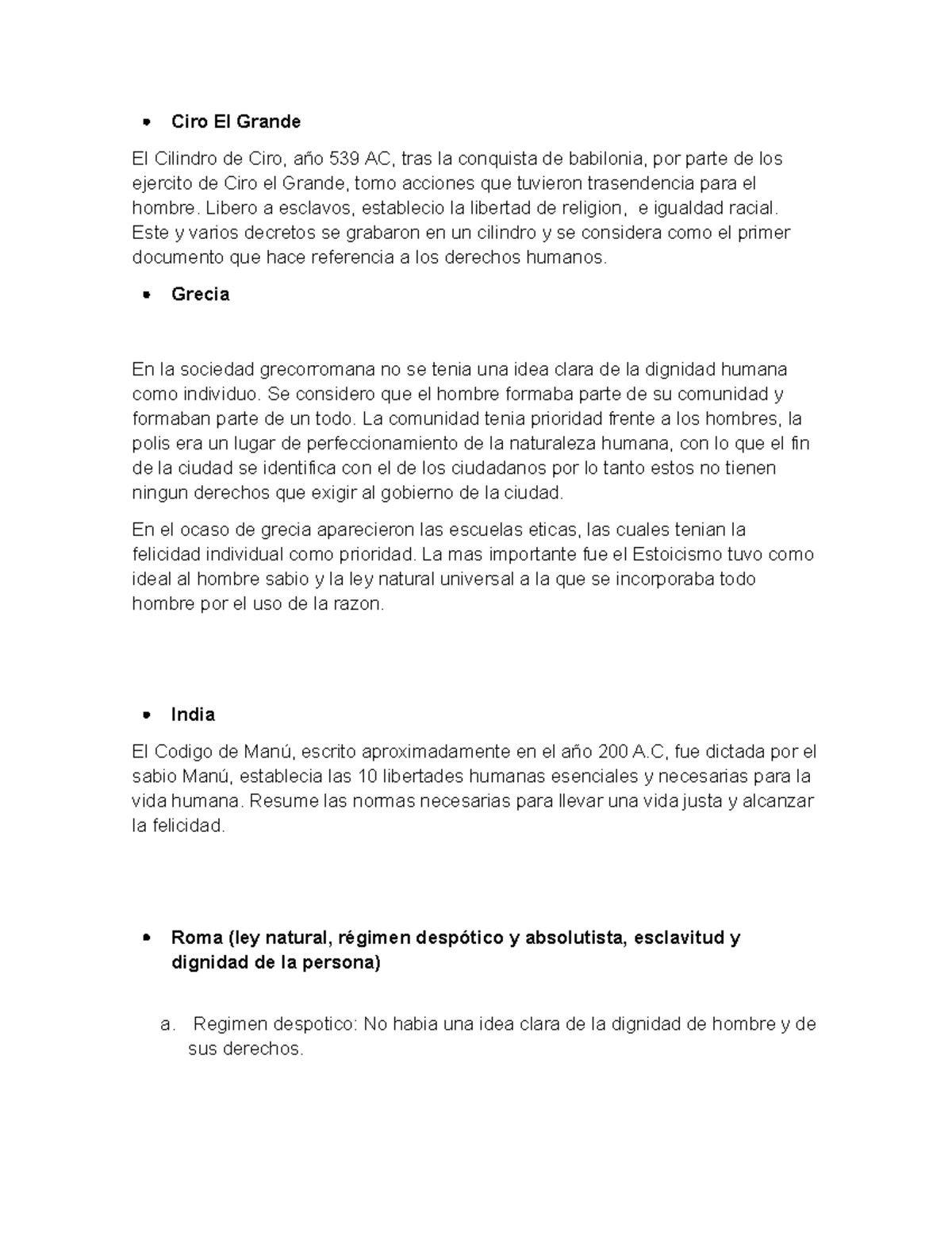 Línea de Tiempo sobre los Derechos Humanos a lo Largo de la Historia