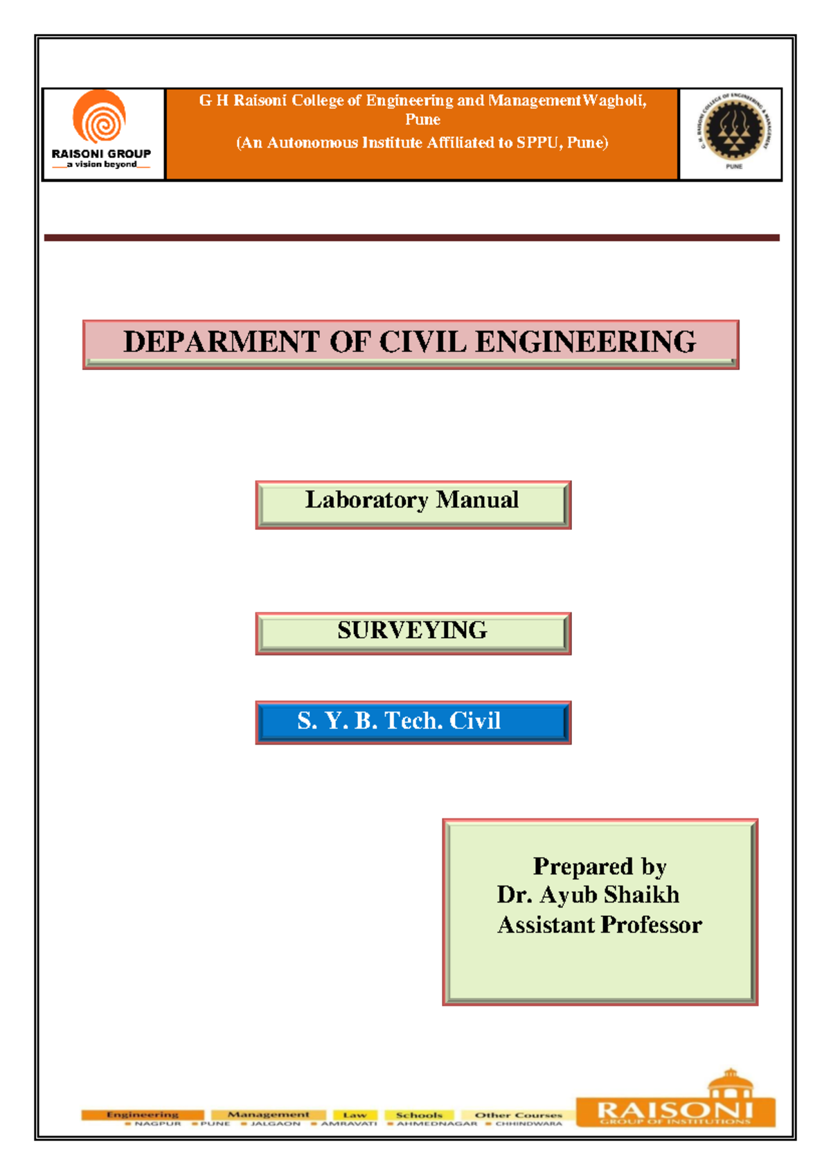 Surveying Lab manual 2020PAt-Final 250121 163742 - DEPARMENT OF CIVIL ...