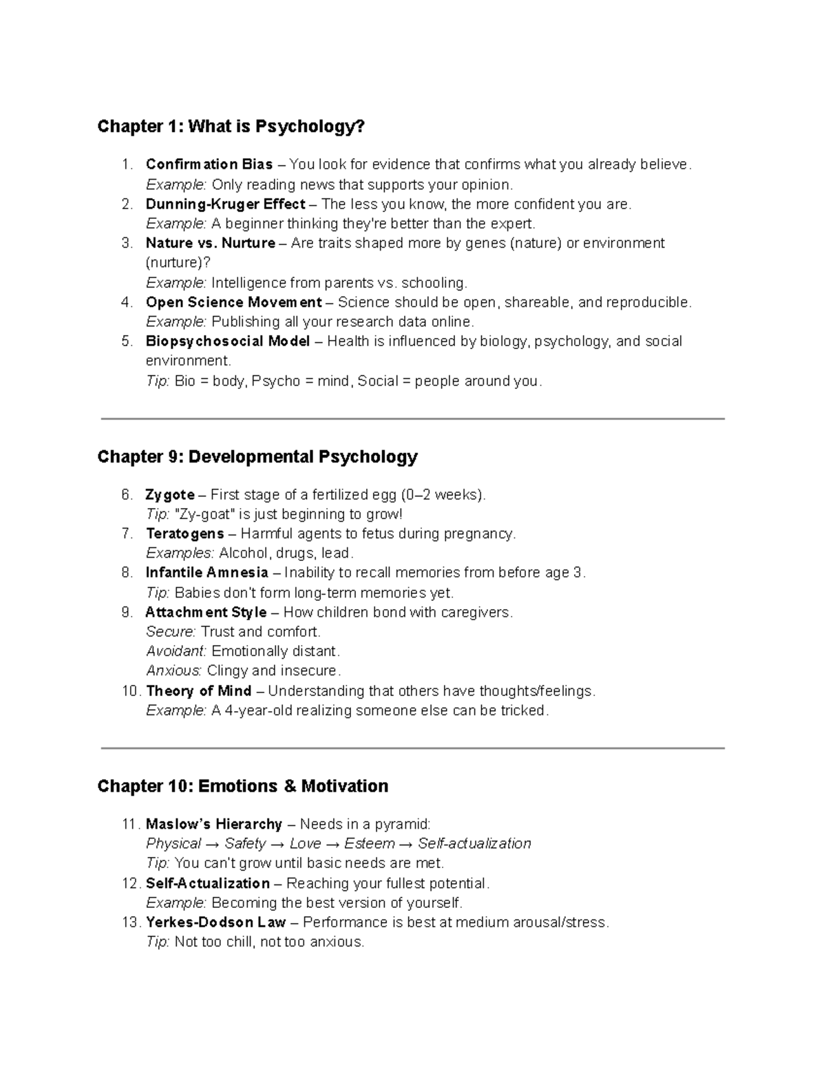 Psychology Concepts: Study Notes for PSY 101 Final Exam - Studocu