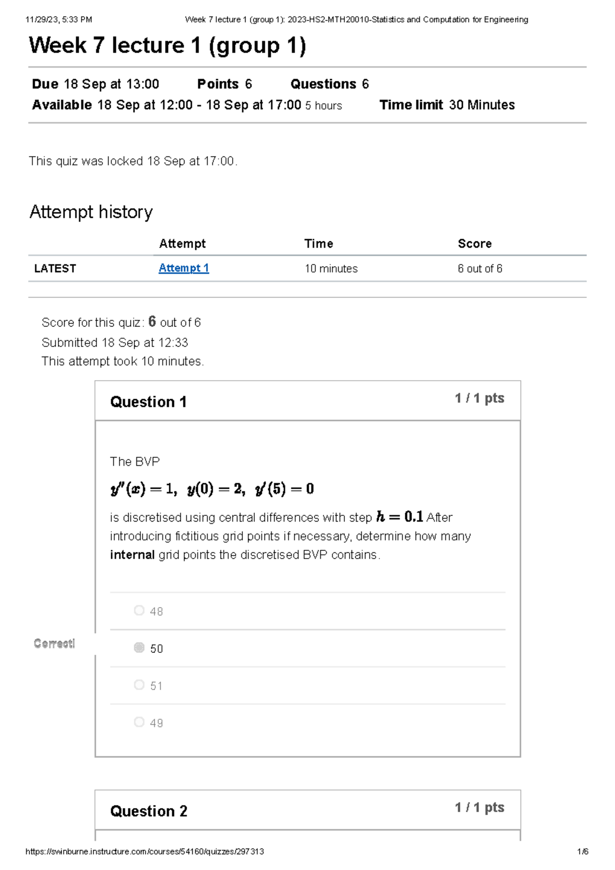 Week 7 lecture 1 (group 1) 2023-HS2-MTH2001 0-Statistics and ...