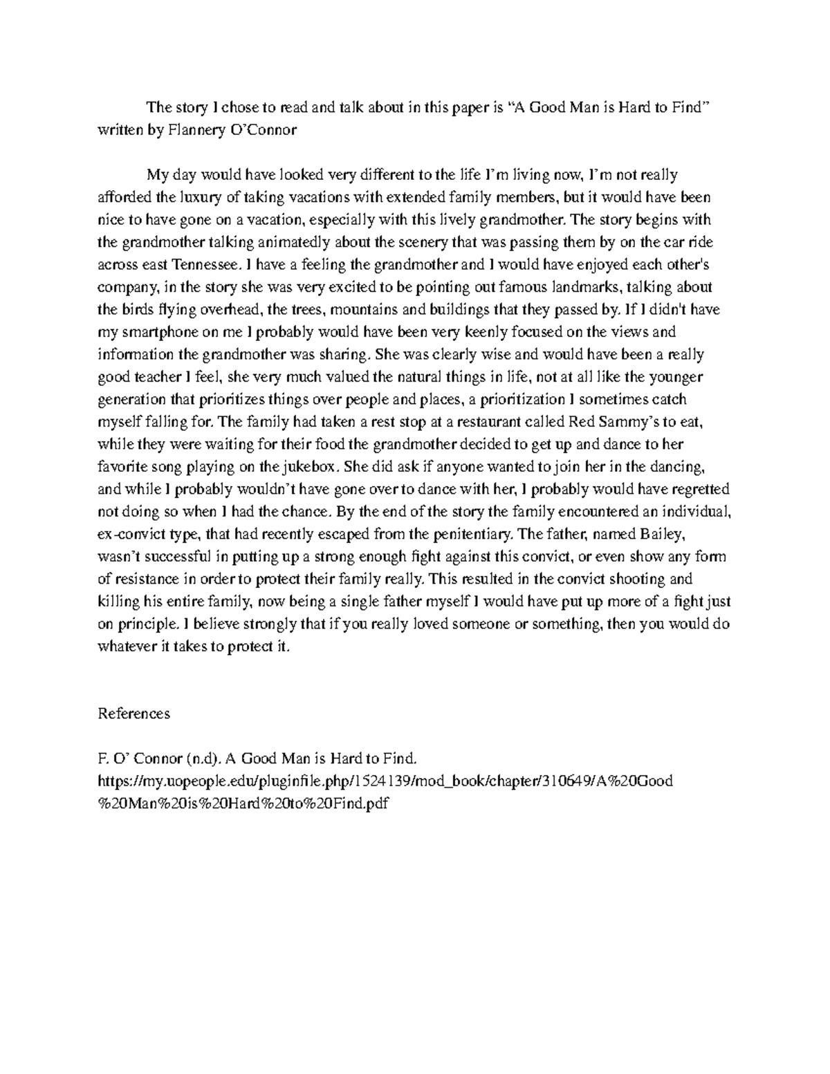 ENGL 1405 Written Assignment Unit 1 - Drama - The story I chose to read ...