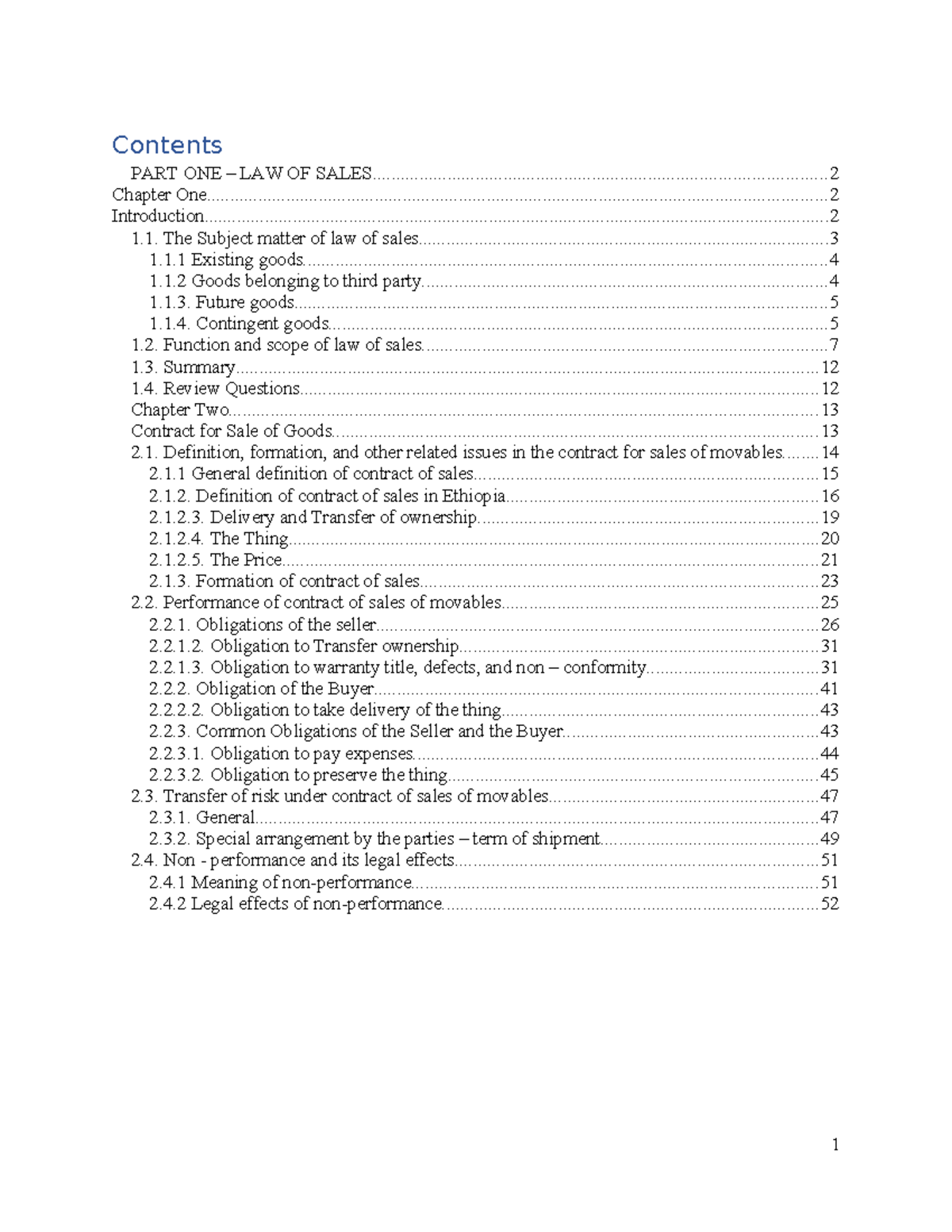 Business Law Notes: Law of Sales Overview and Key Concepts - Studocu