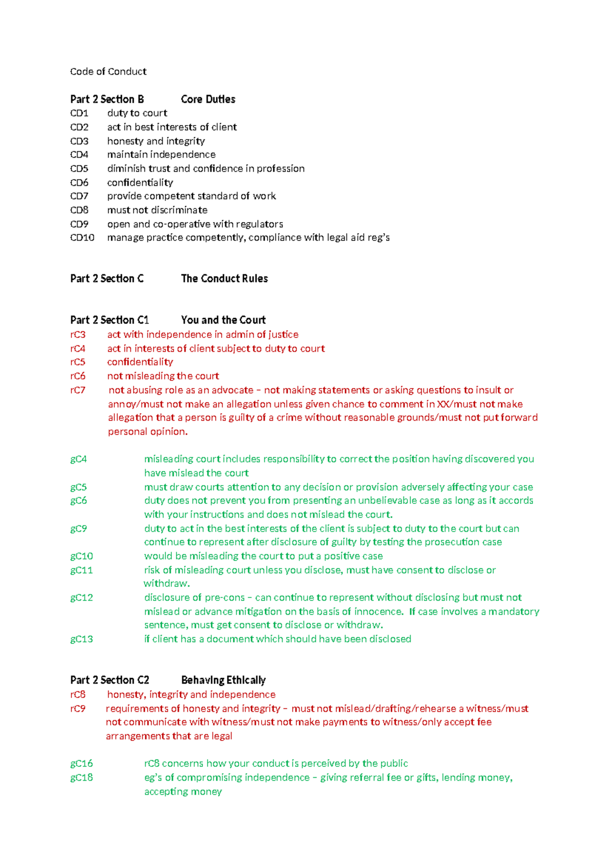 BSB Handbook: Code of Conduct & Core Duties Overview - Studocu