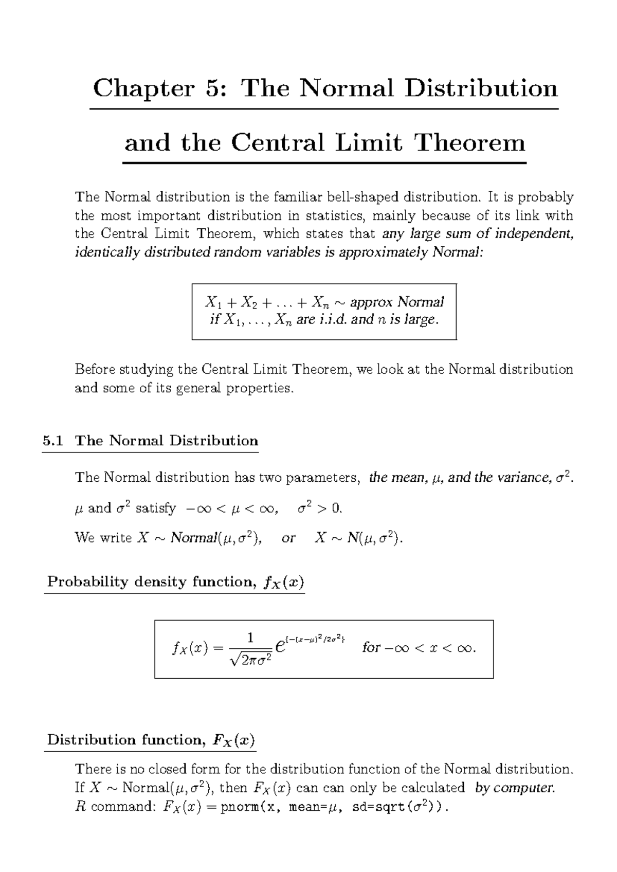 Chapter 5: Normal Distribution & Central Limit Theorem (CLT) - Studocu
