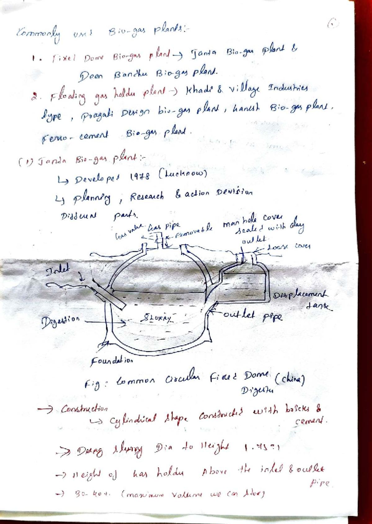 RES 2 - Lecture Notes on Biogas Plant Design and Construction - Studocu