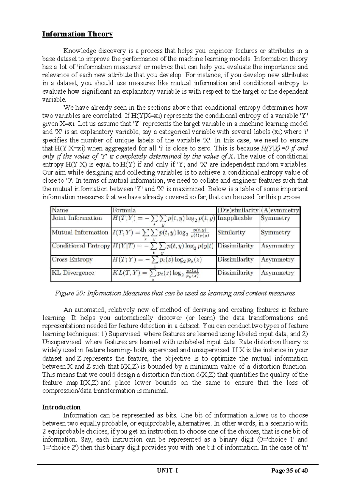 Information Theory: Feature Engineering and Communication Channels ...
