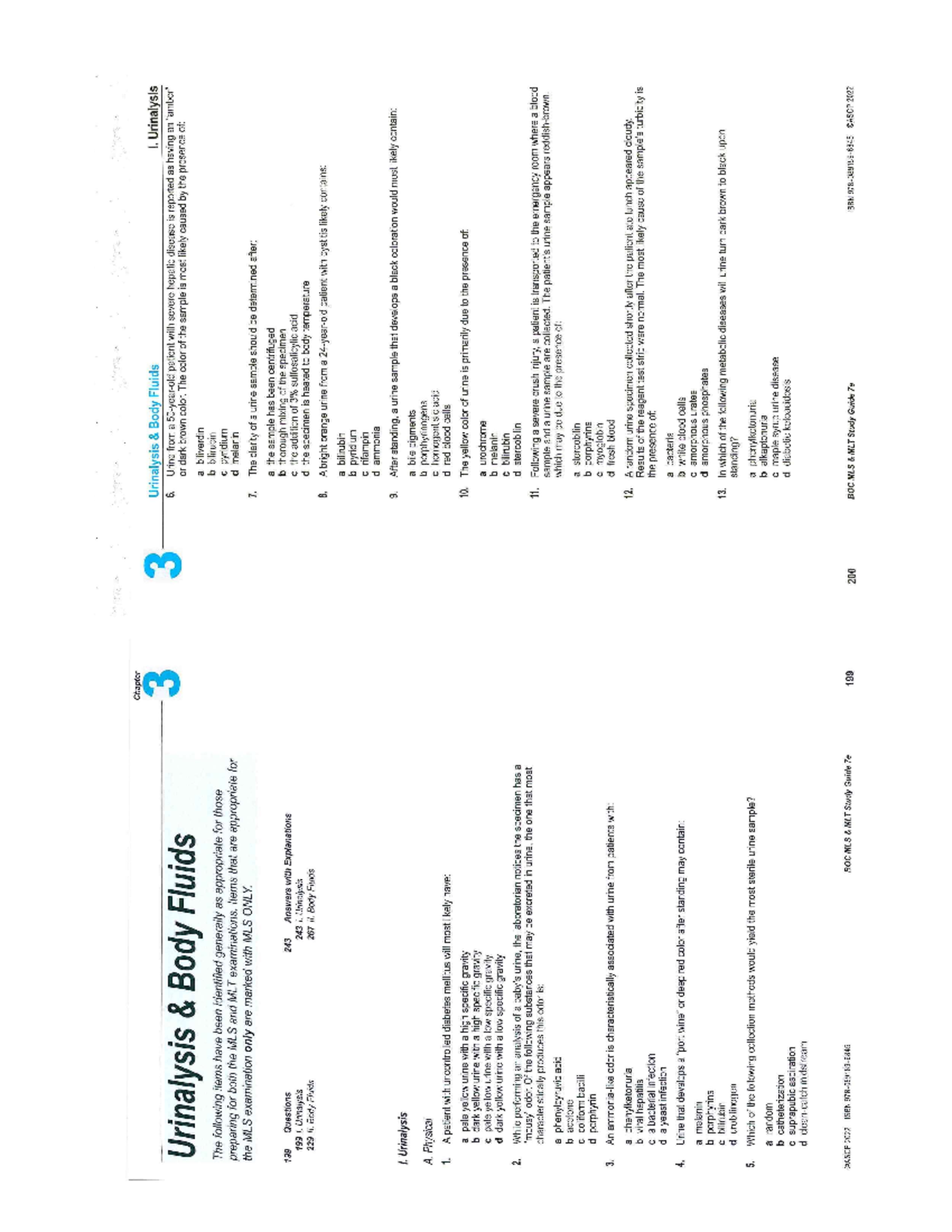 BOC 7 - AUBF - reviewer for AUBF - Chapter 3 3 Urinalysis Body Fluids I ...