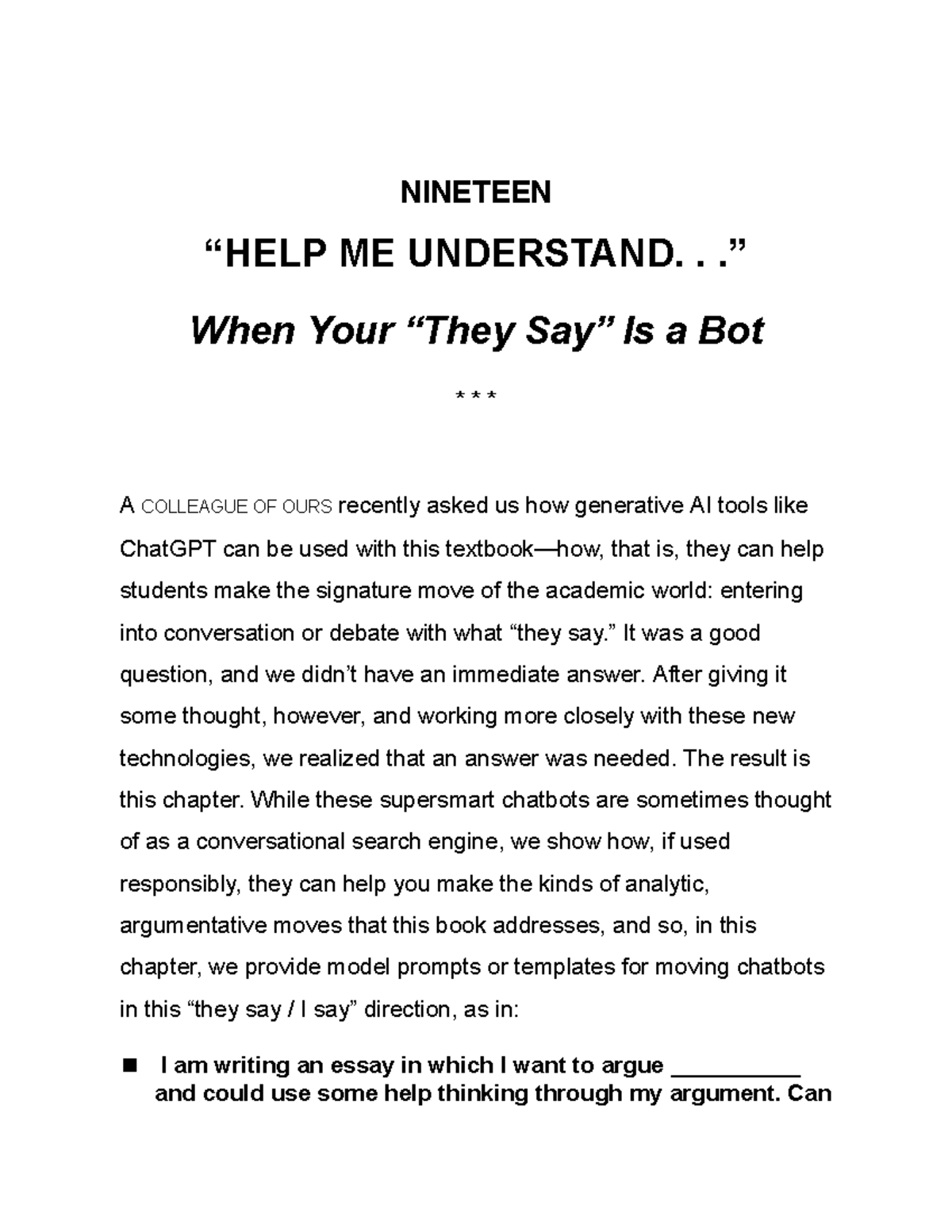 They Say I Say Sixth Edition Gerald Graff, Cathy Birkenstein