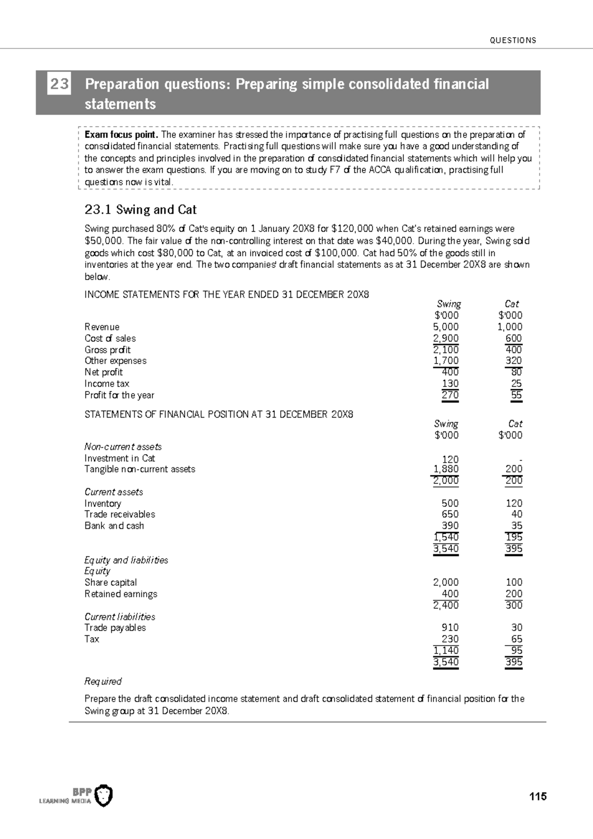 Consolidated Financial Statements Preparation: ACCA F7 Exam Focus - Studocu