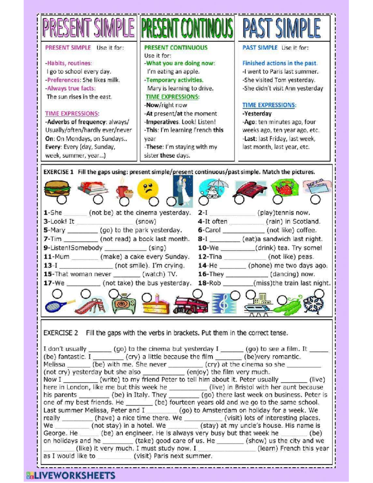 PRESENT SIMPLE & CONTINUOUS TENSES EXERCISES (ENG 101) - Studocu