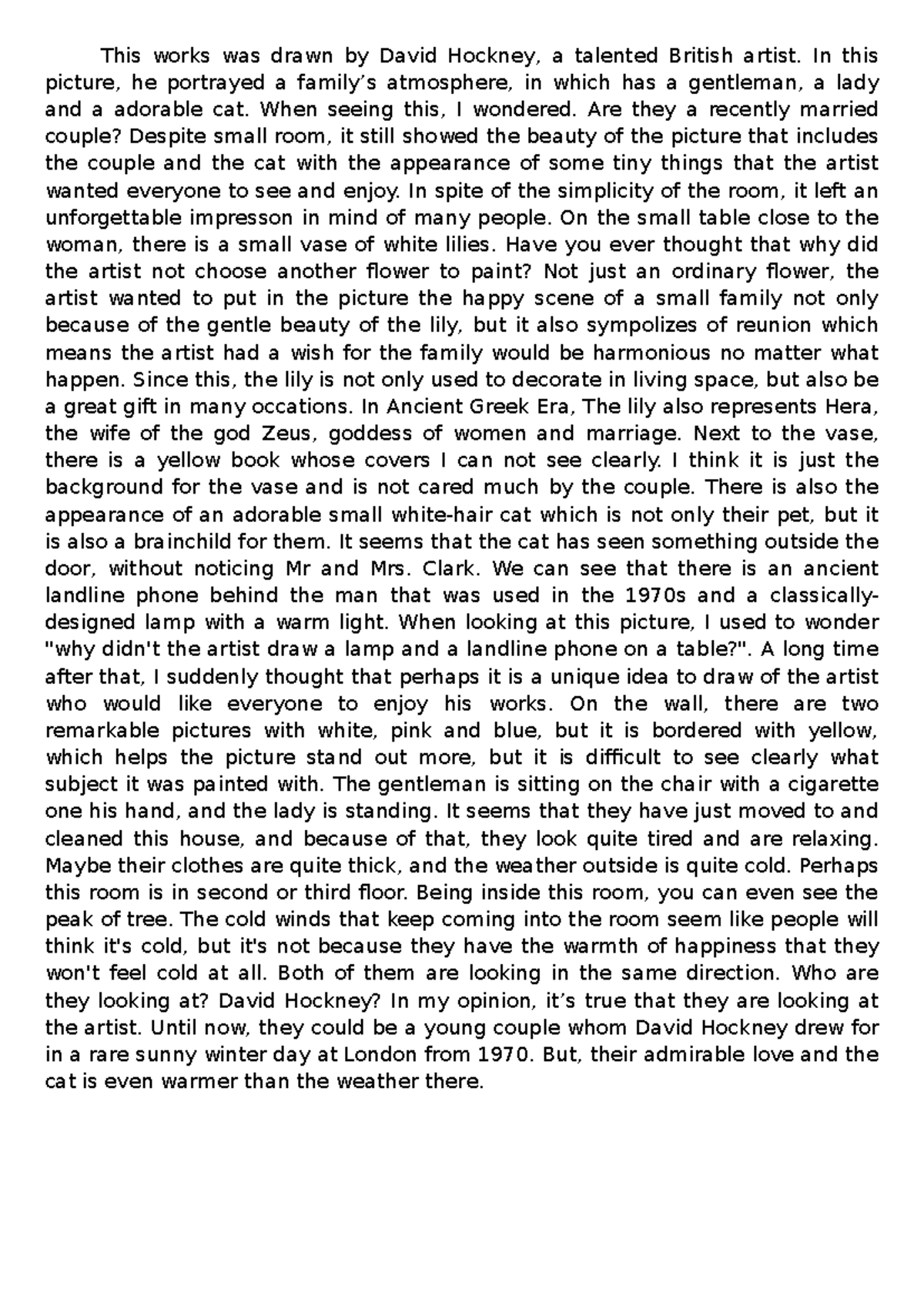 Translation - picture - This works was drawn by David Hockney, a ...