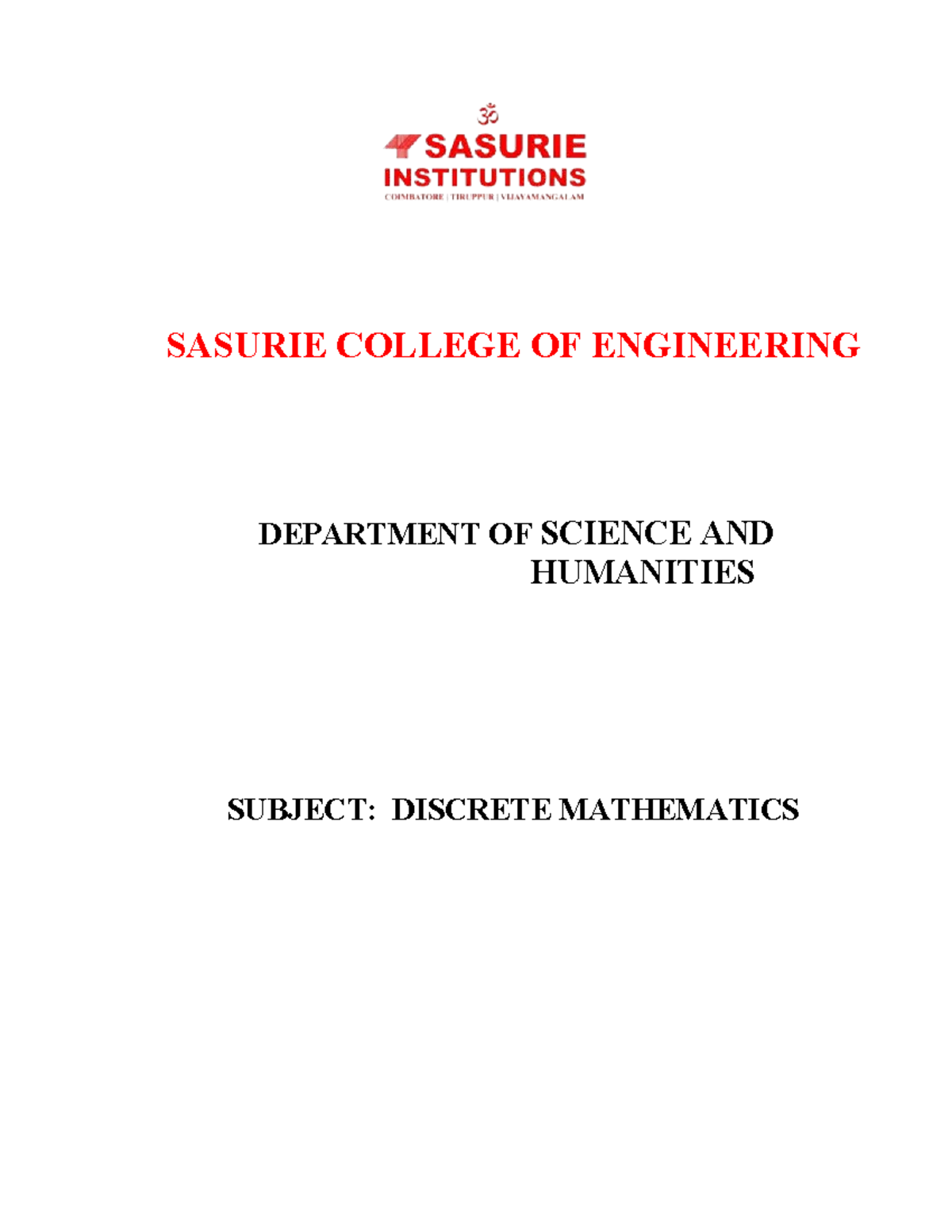 MA3354 Discrete Mathematics Course Overview and Objectives - Studocu