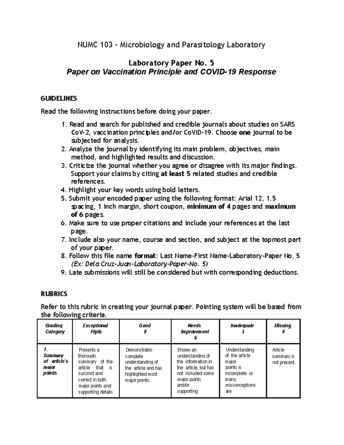 NUMC 103 Exercise 3 Smear Preparation, Simple staining, and Gram ...